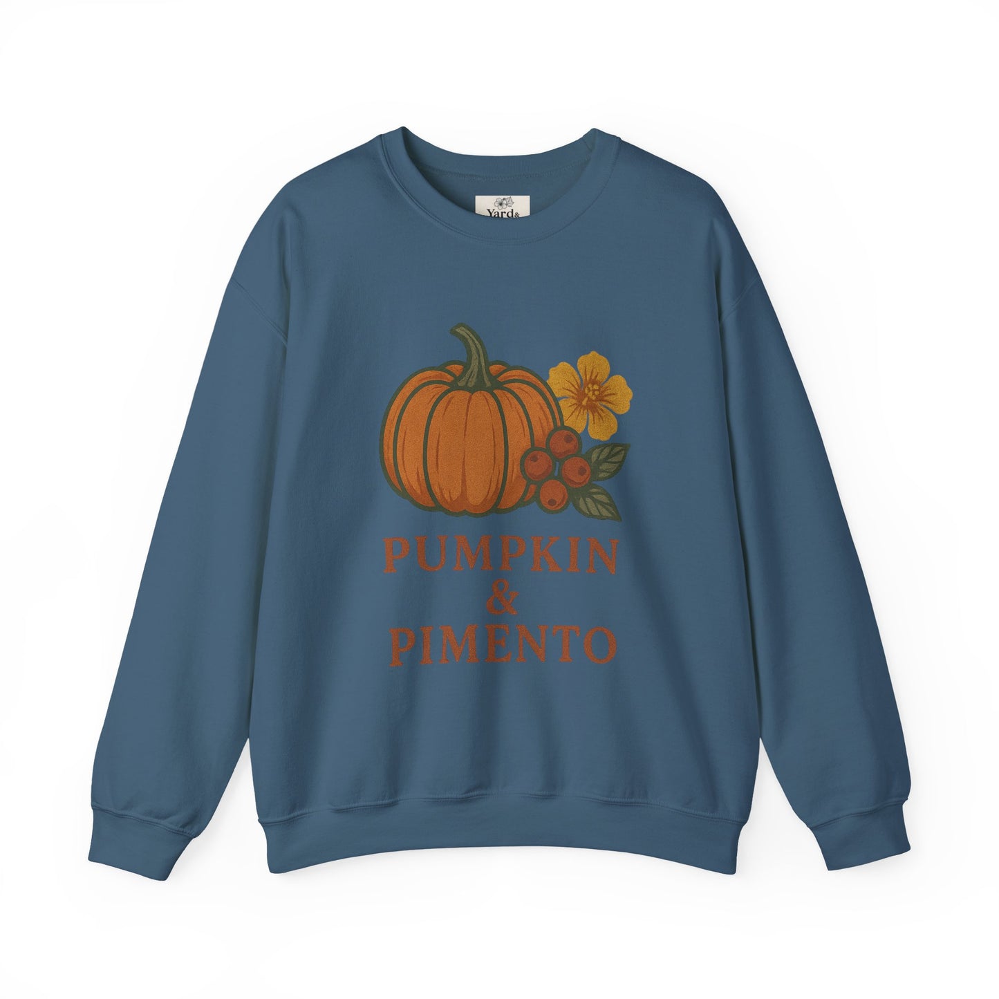Pumpkin & Pimento Crewneck Sweatshirt, Cozy Fall Sweatshirt, Unisex Autumn Apparel, Thanksgiving Gift, Seasonal Fashion