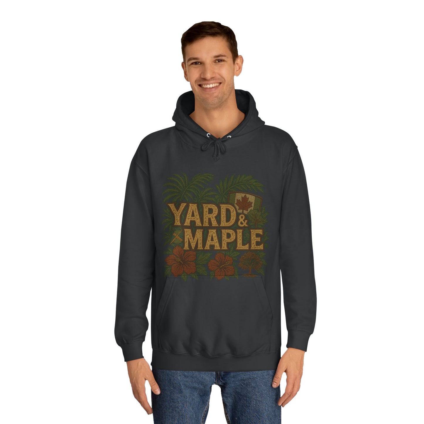 Cozy Unisex College Hoodie - Yard & Maple, Casual Wear, Student Gift, Outdoor Activity Sweater, Fall Fashion