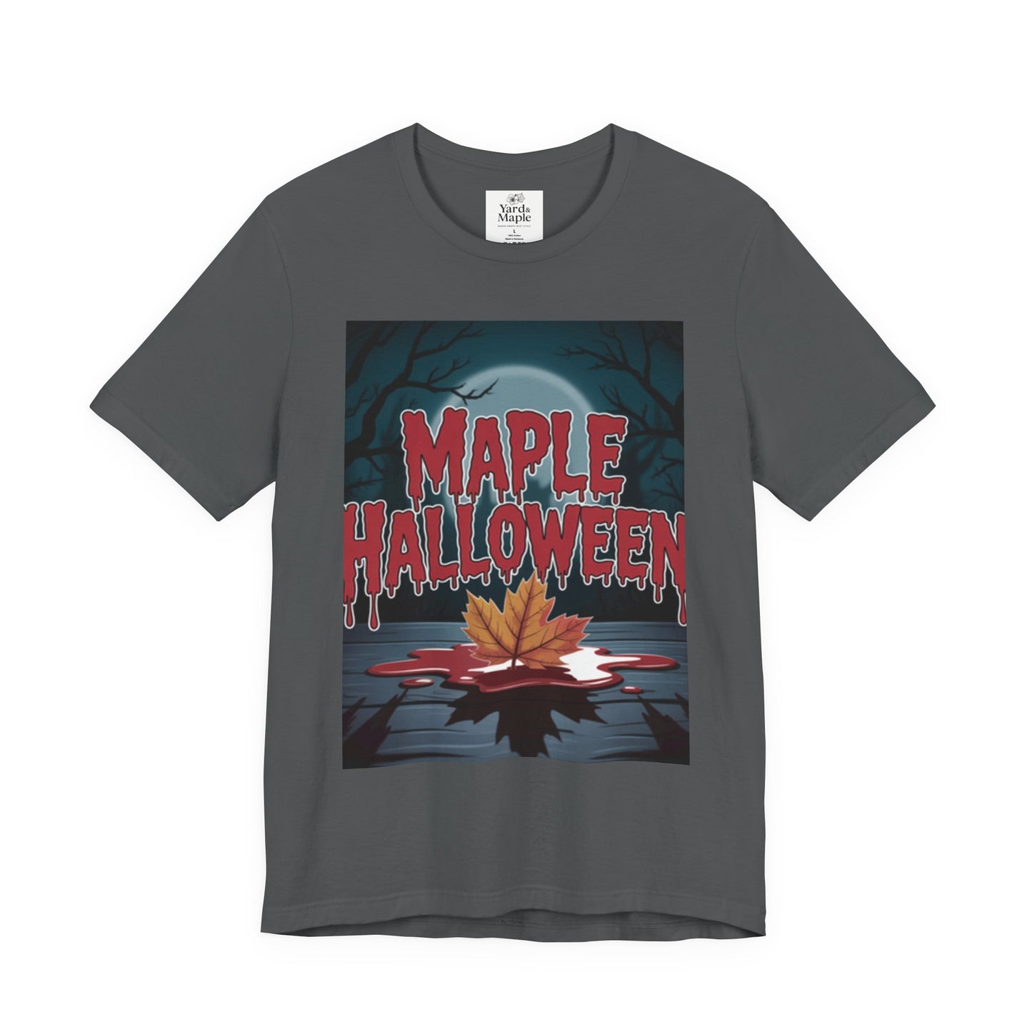 Maple Halloween Tee - Spooky Unisex Jersey Short Sleeve T-Shirt for Autumn Celebrations, Halloween Parties, Fall Fashion, Unique Gift