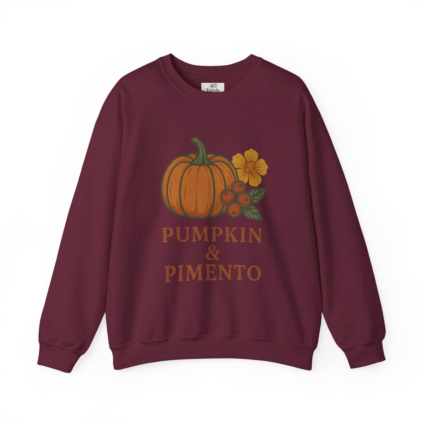 Pumpkin & Pimento Crewneck Sweatshirt, Cozy Fall Sweatshirt, Unisex Autumn Apparel, Thanksgiving Gift, Seasonal Fashion