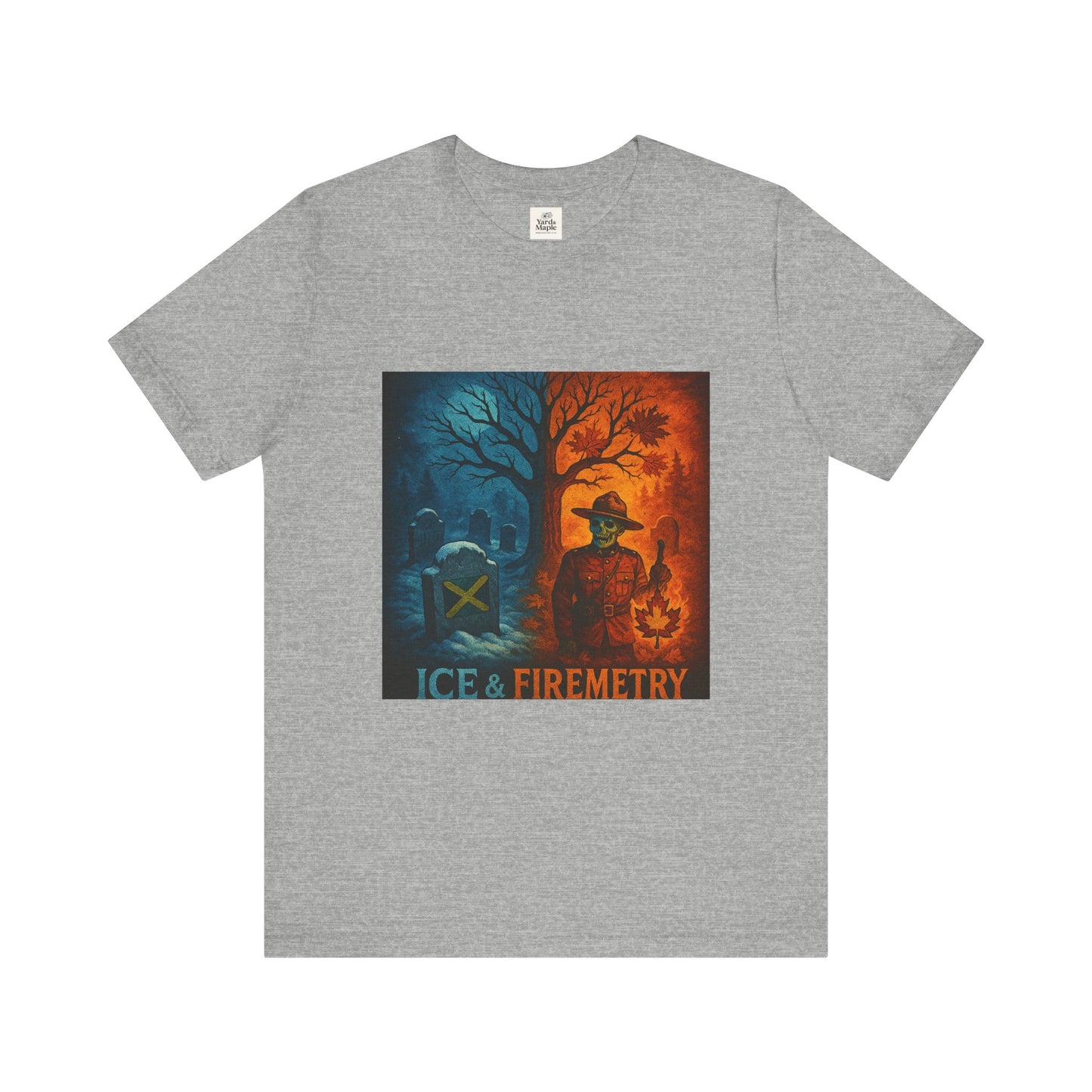 Unisex Ice & Fire Short Sleeve Tee - Firefighter Gift, Halloween Shirt, Cool Graphic Tee, Unique Adventure Wear, All-Season Style
