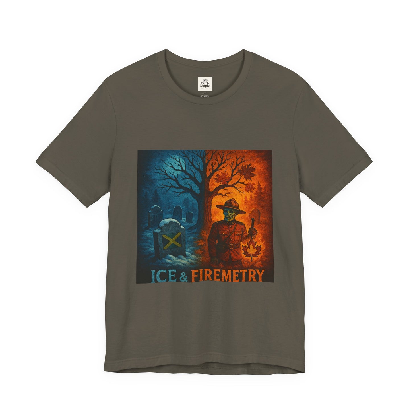 Unisex Ice & Fire Short Sleeve Tee - Firefighter Gift, Halloween Shirt, Cool Graphic Tee, Unique Adventure Wear, All-Season Style