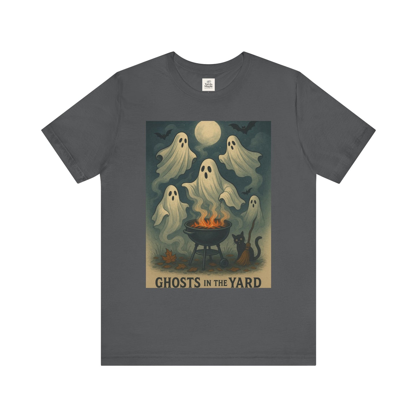 Ghosts in the Yard Tee - Spooky Unisex Short Sleeve Shirt, Halloween Shirt, Ghost Design, Casual Halloween Wear, Gift for Ghost Lovers