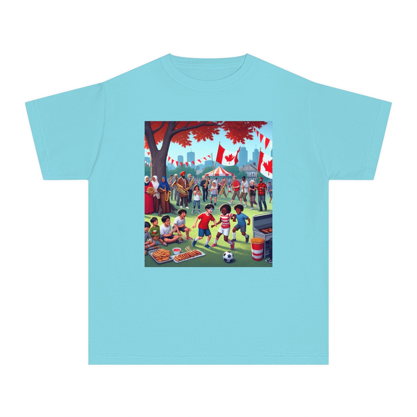 Youth Canada Day Tee - Celebrate with Pride, Summer T-Shirt, Red Tee for Kids, Canada Day Celebration, Fun Youth Apparel