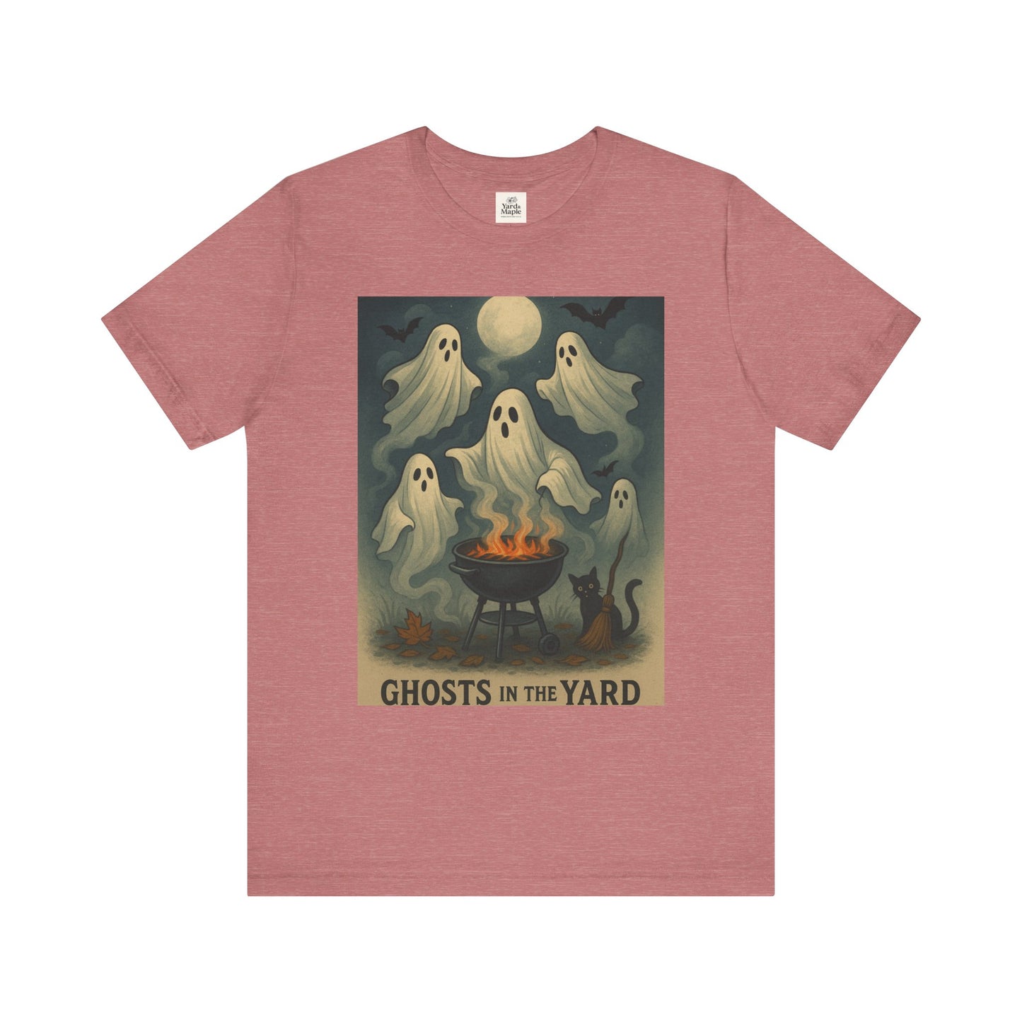 Ghosts in the Yard Tee - Spooky Unisex Short Sleeve Shirt, Halloween Shirt, Ghost Design, Casual Halloween Wear, Gift for Ghost Lovers