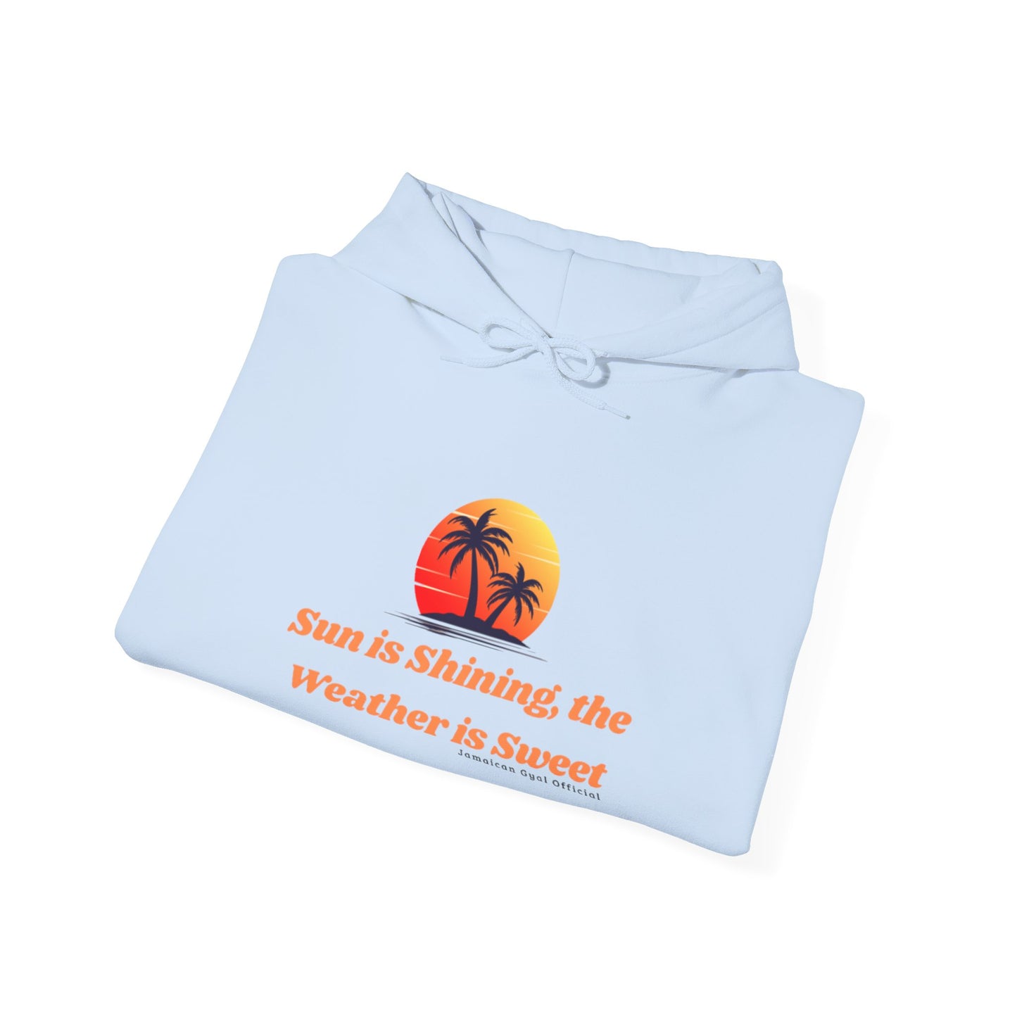 Sunshine Vibes Hoodie: Unisex Heavy Blend Sweatshirt with Tropical Design, Perfect for Summer, Beach Days, Casual Wear, Gifts