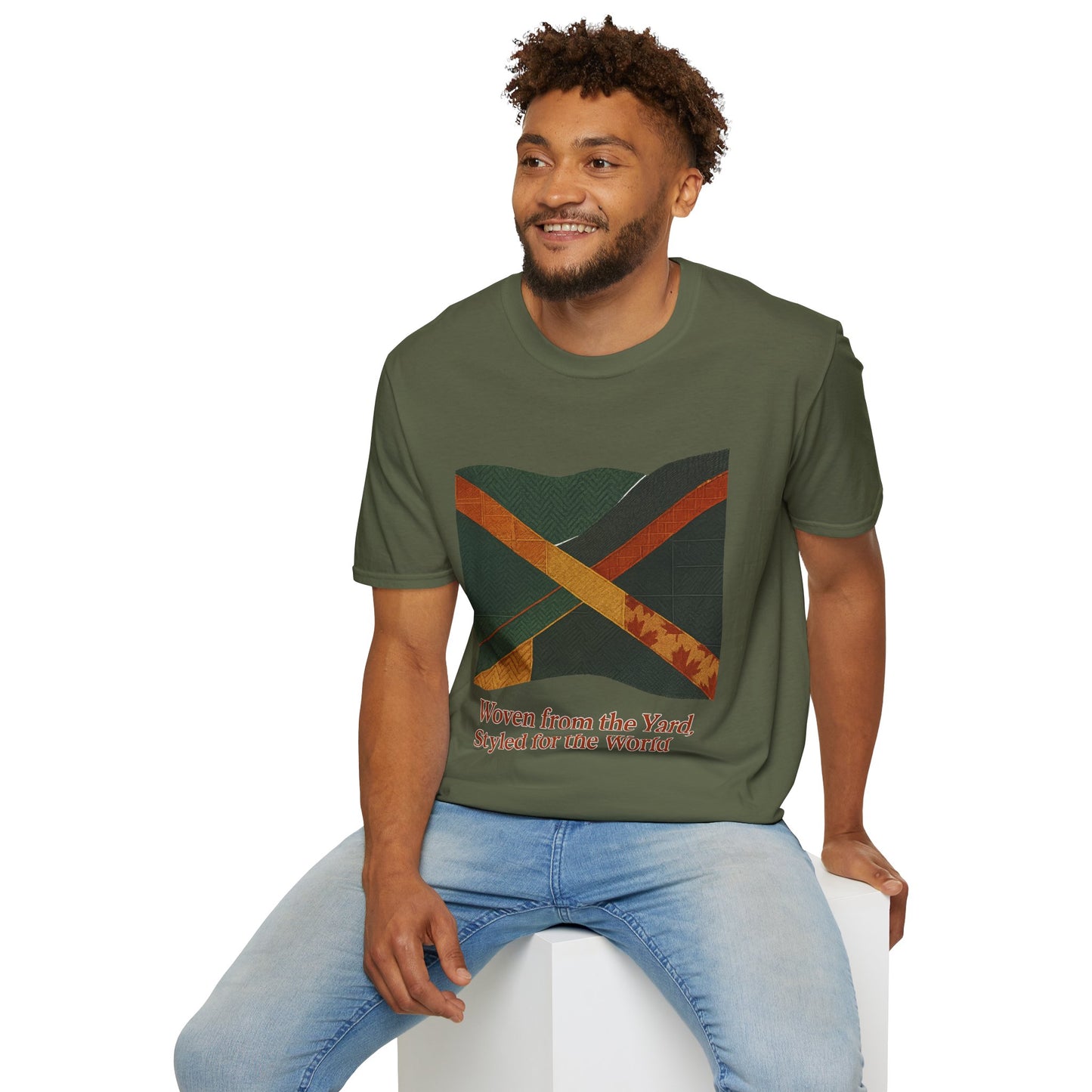 Woven from the Yard Unisex Softstyle T-Shirt, Casual Tee, Comfortable Shirt, Caribbean Pride Apparel, Unique Gift, Summer Fashion