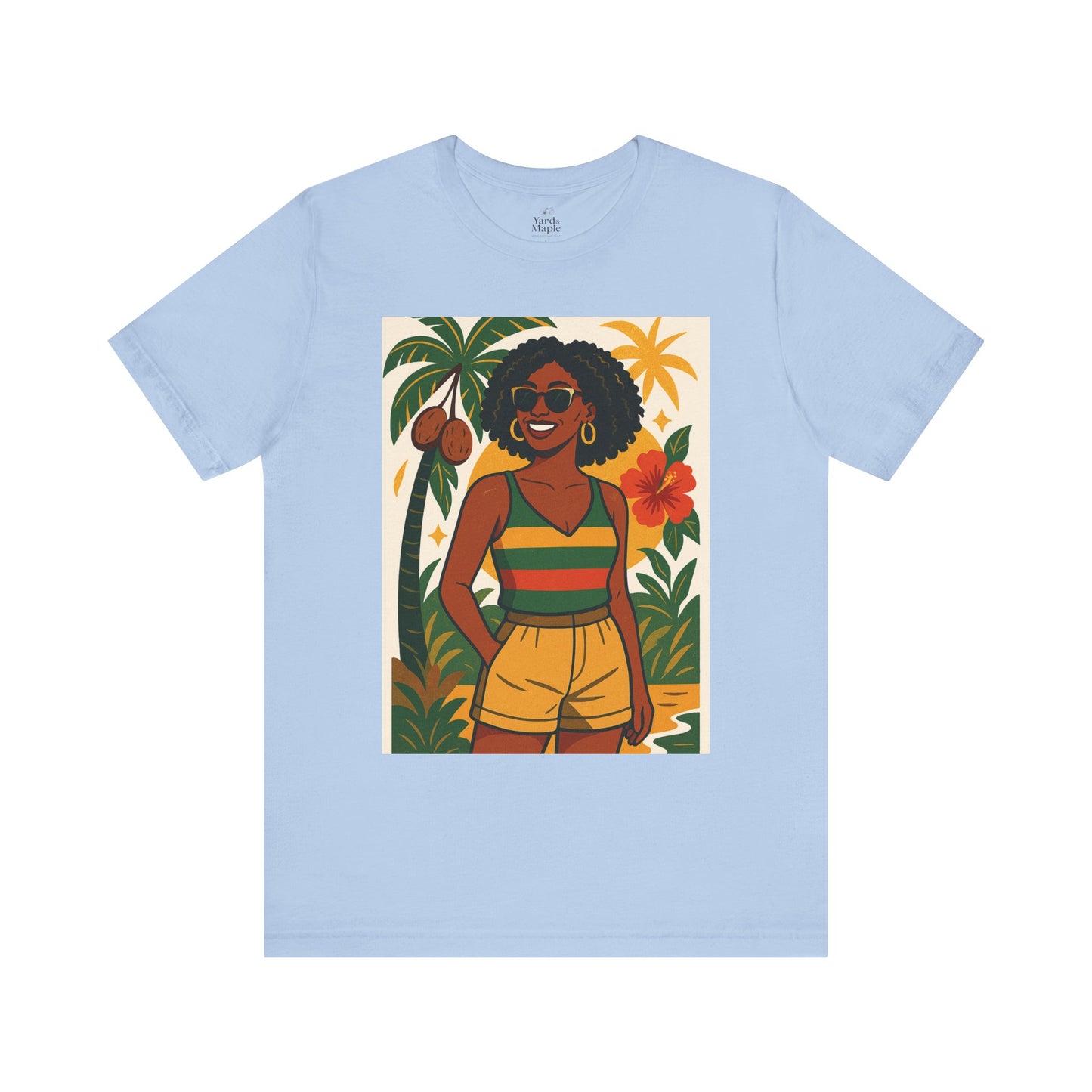 Tropical Graphic Tee for Summer Vibes, Beach Wear, Vacation Style, Graphic T-Shirt for Women, Summer Gift, Casual Outfit