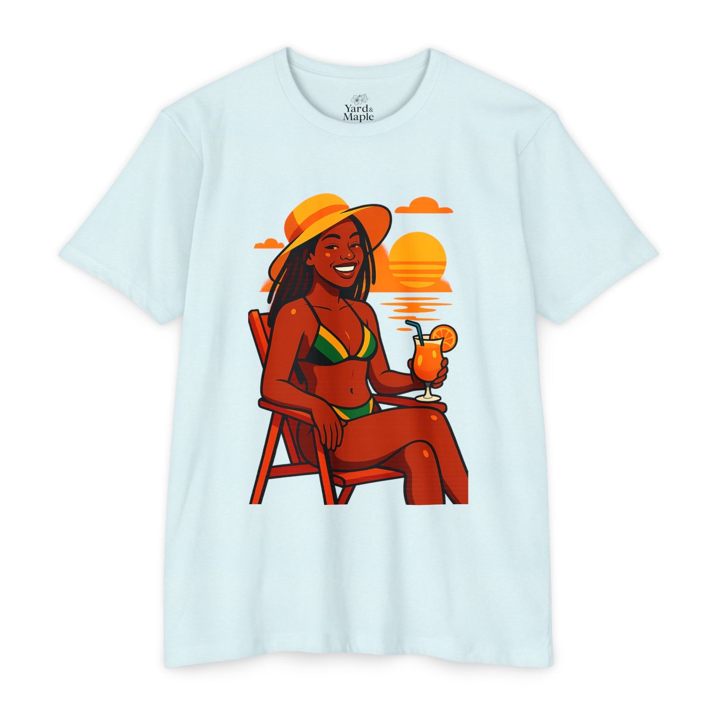 Summer Vibes T-Shirt, Beachwear, Vacation Tee, Casual Shirt, Gift for Her, Tropical Graphic T-shirt