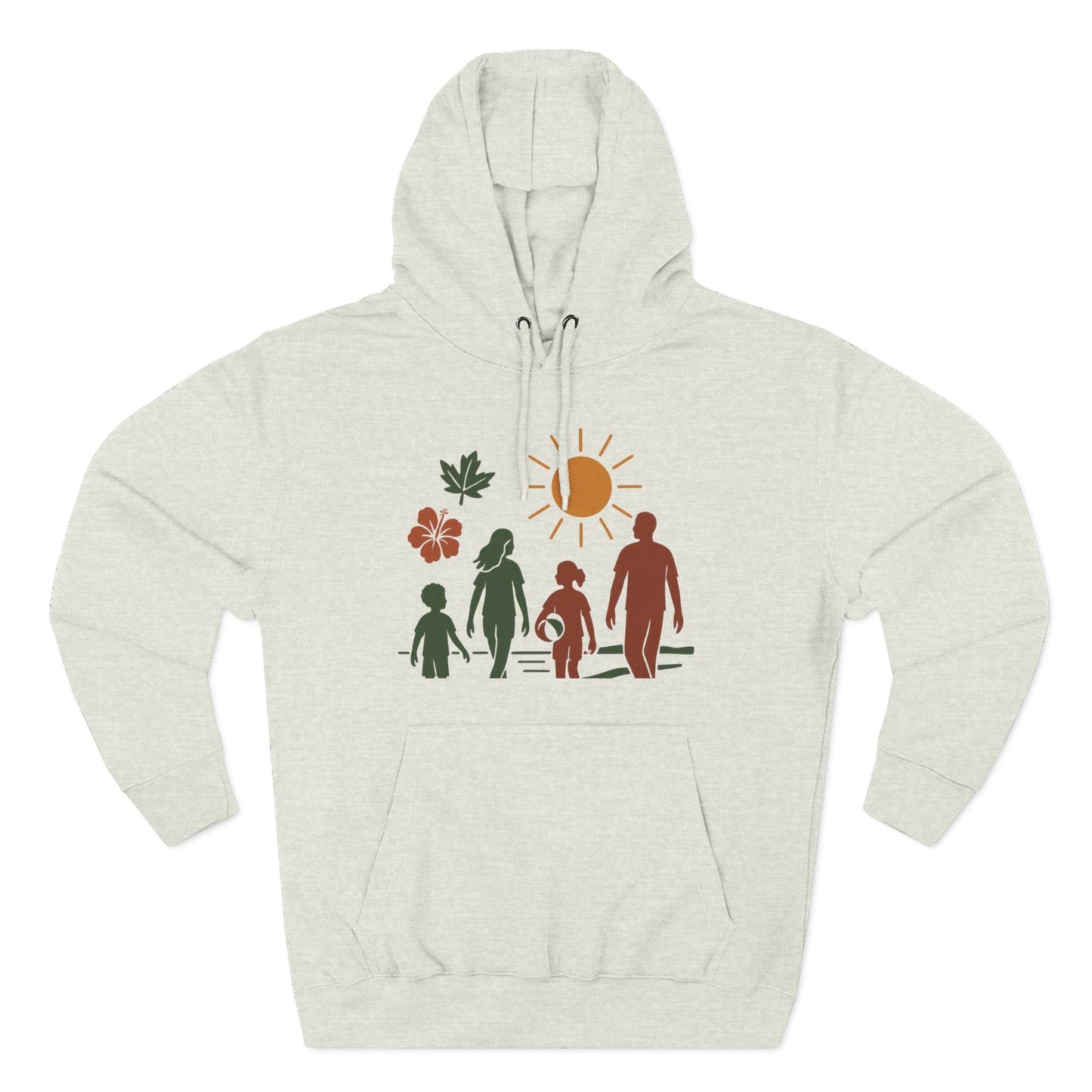 Family Bonding Three-Panel Hoodie, Cozy Family Artwork Fleece, Casual Family Gatherings Sweatshirt, Family Love Hooded Top, Gift for Parents