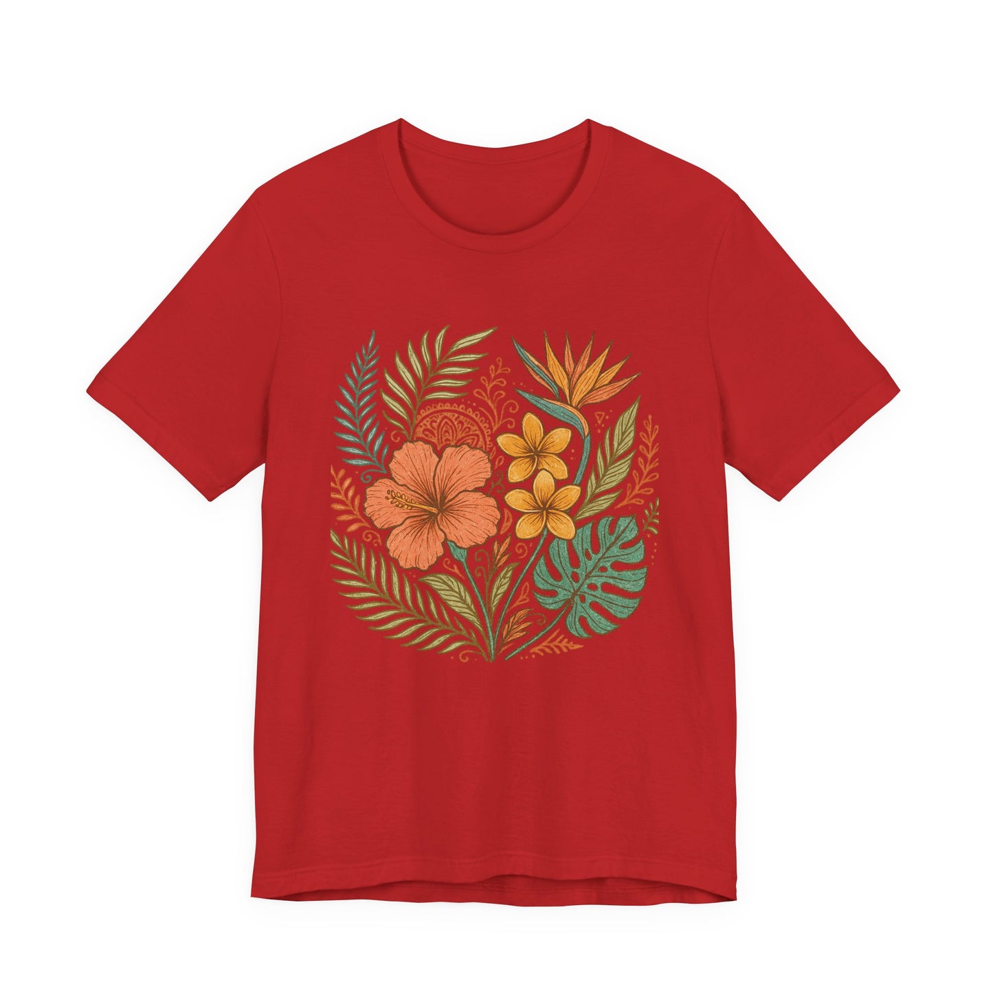 Floral Patterned Unisex Tee - Botanical Style, Summer Wardrobe Essential, Nature Lover Gift, Casual Wear, Eco-Friendly Fashion