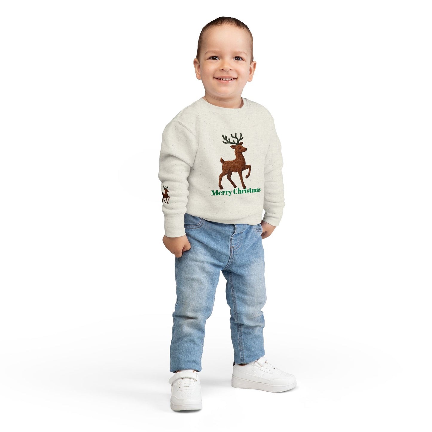Merry Christmas Toddler Sweatshirt, Holiday Kids Clothing, Cute Reindeer Pullovers, Christmas Gift for Toddlers, Winter Wear