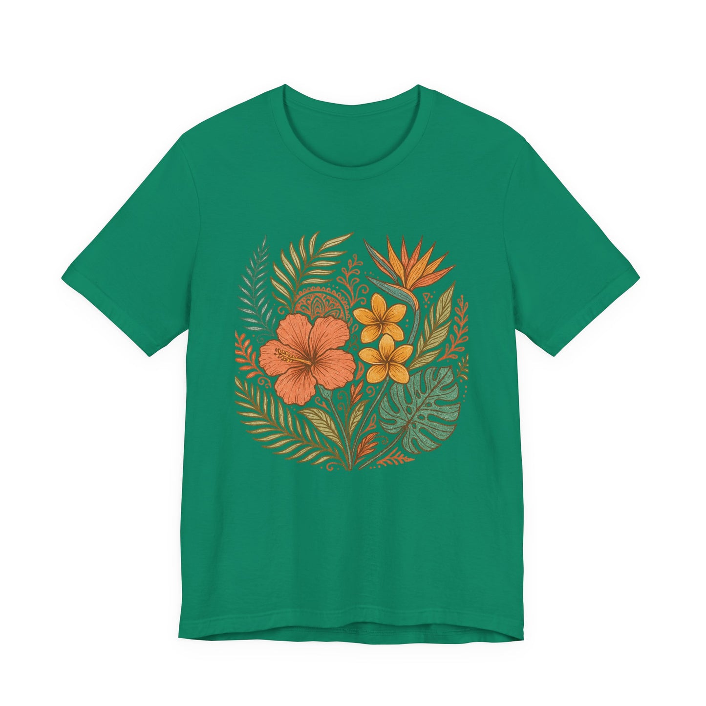 Floral Patterned Unisex Tee - Botanical Style, Summer Wardrobe Essential, Nature Lover Gift, Casual Wear, Eco-Friendly Fashion