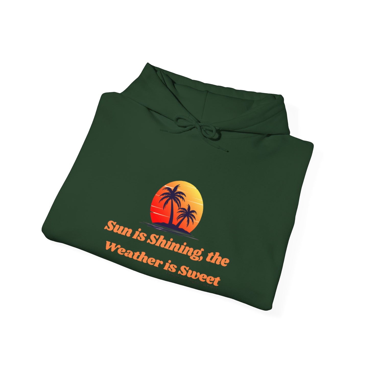Sunshine Vibes Hoodie: Unisex Heavy Blend Sweatshirt with Tropical Design, Perfect for Summer, Beach Days, Casual Wear, Gifts