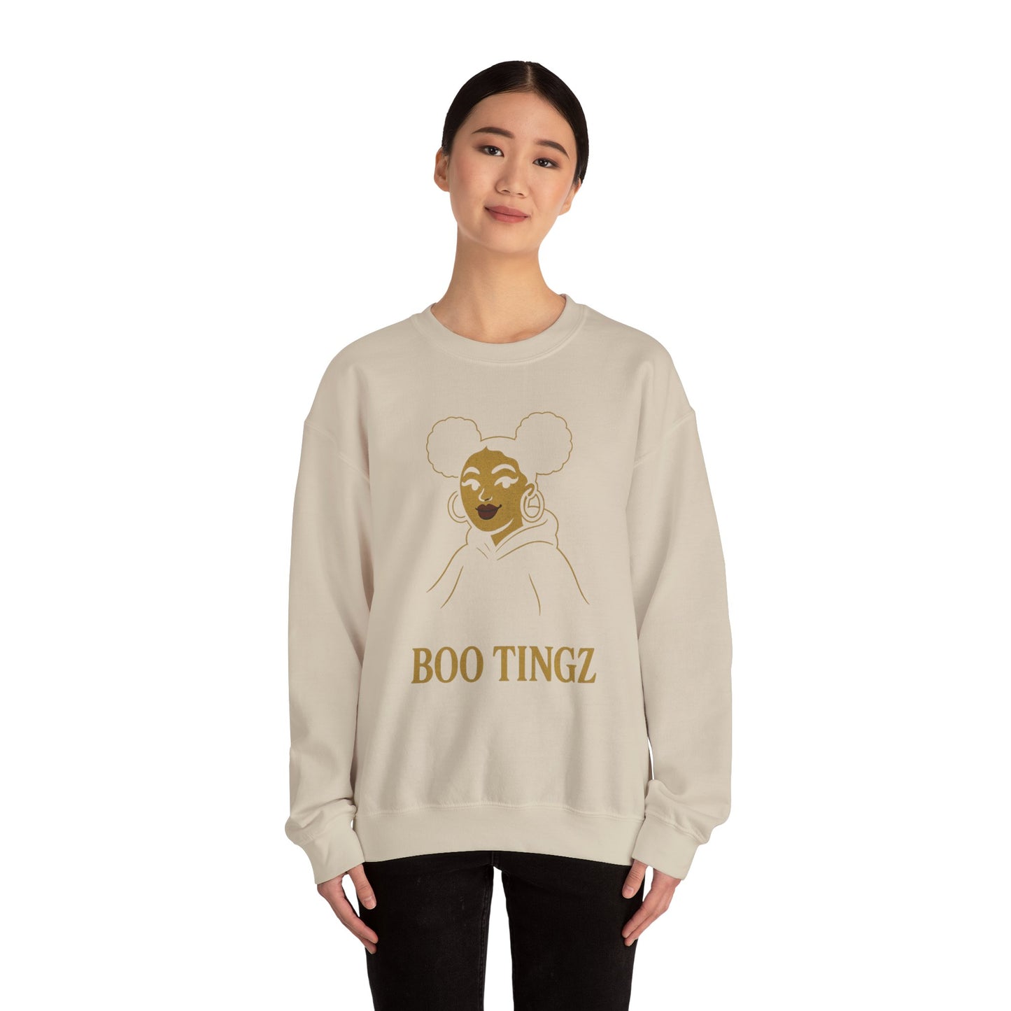 Boo Tingz Crewneck Sweatshirt - Cozy Unisex Gift, Casual Wear, Halloween Outfit, Everyday Comfort, Trendy Streetwear