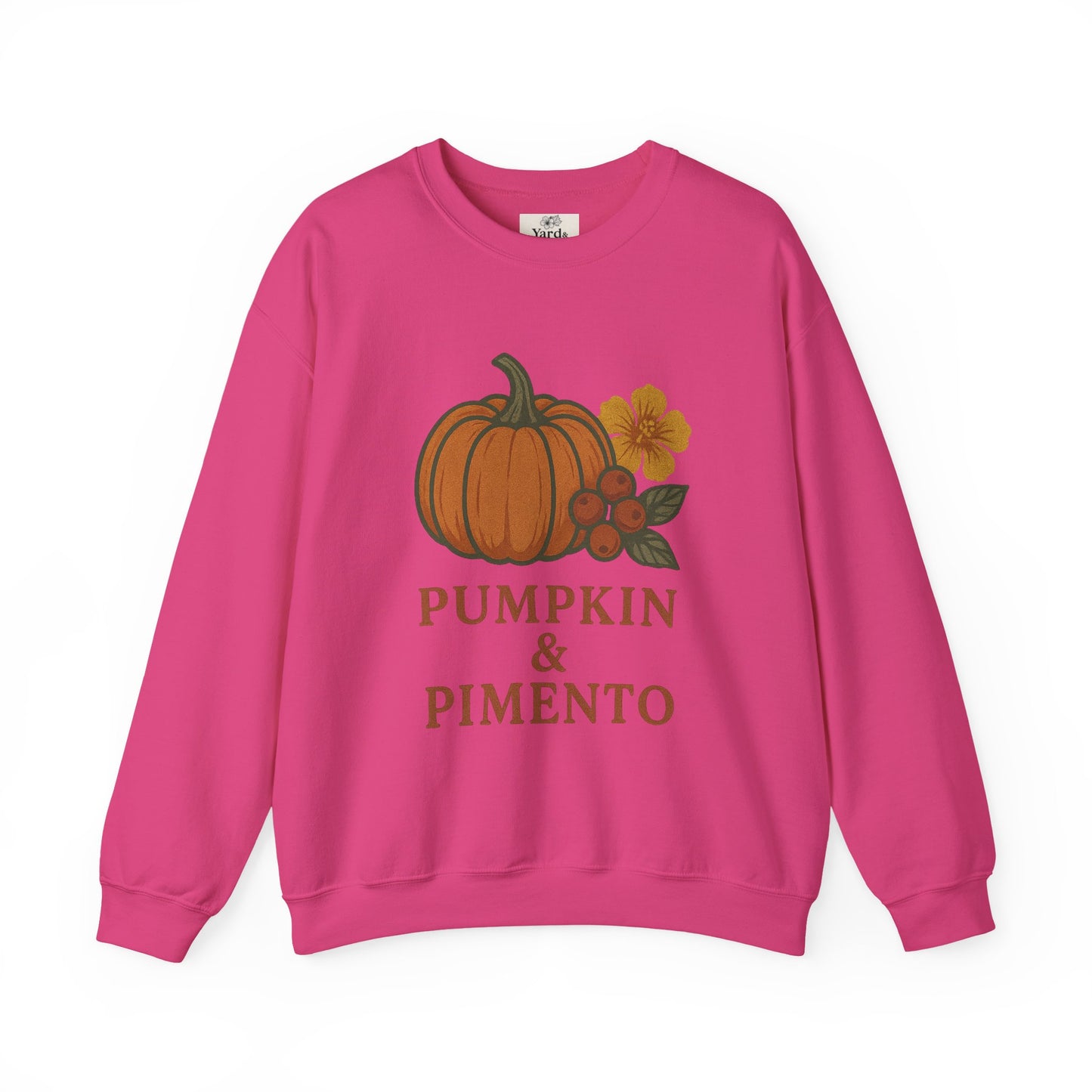 Pumpkin & Pimento Crewneck Sweatshirt, Cozy Fall Sweatshirt, Unisex Autumn Apparel, Thanksgiving Gift, Seasonal Fashion