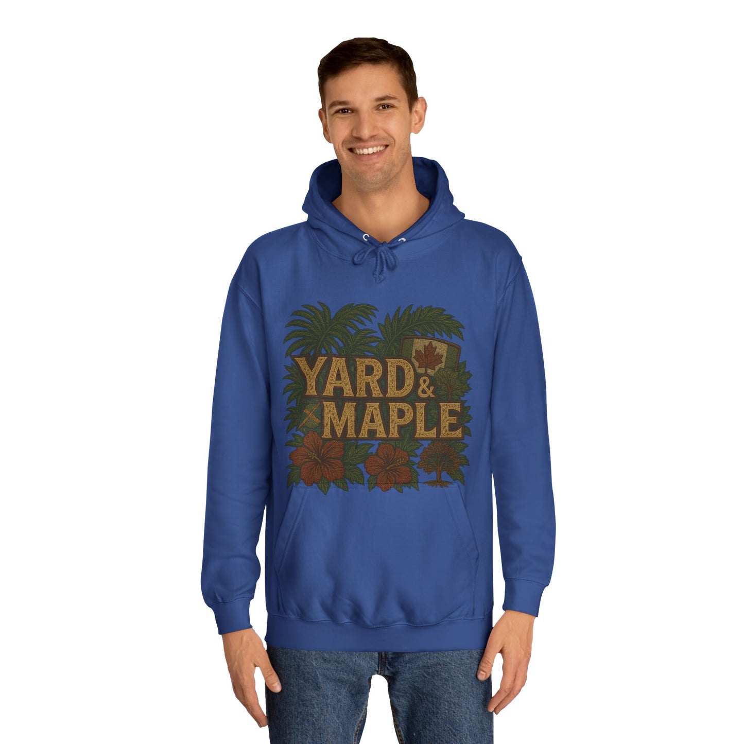 Cozy Unisex College Hoodie - Yard & Maple, Casual Wear, Student Gift, Outdoor Activity Sweater, Fall Fashion