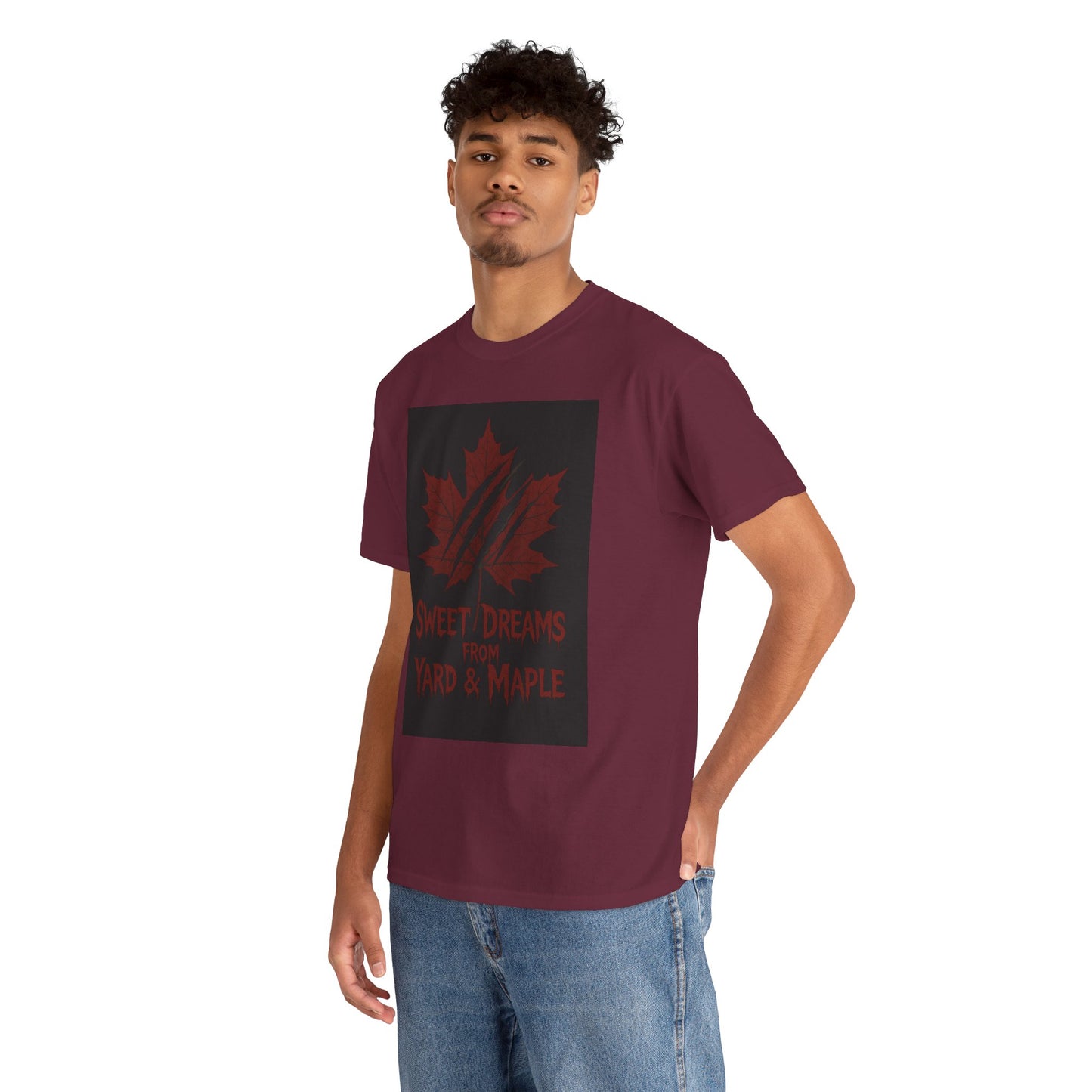 Cozy Graphic Tee with Maple Leaf Design, Casual Streetwear, Gift for Nature Lovers, Sweet Dreams Shirt, Unisex Cotton Top