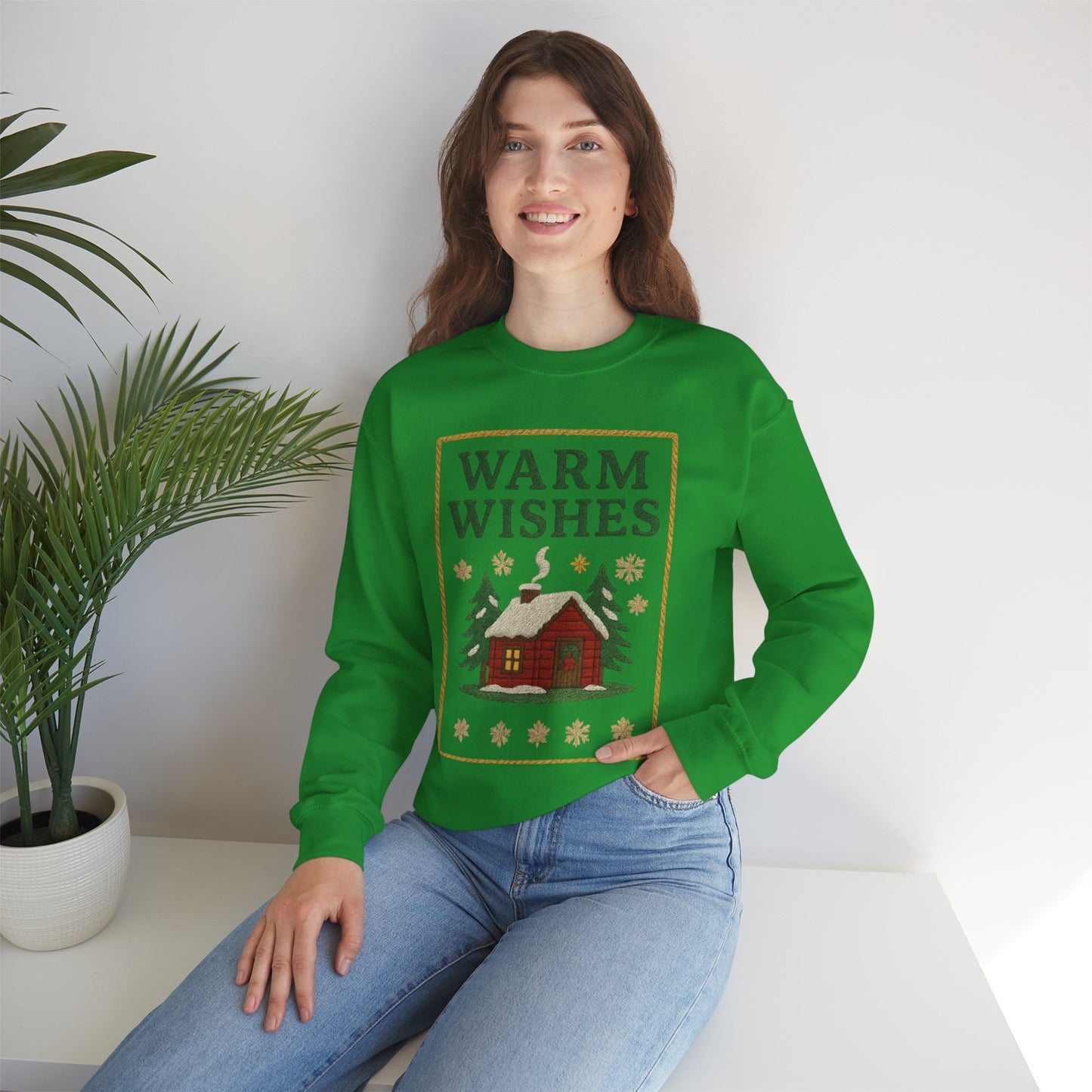Cozy Warm Wishes Sweatshirt, Holiday Sweatshirt, Winter Fashion, Family Gathering, Gift for Her, Comfortable Crewneck