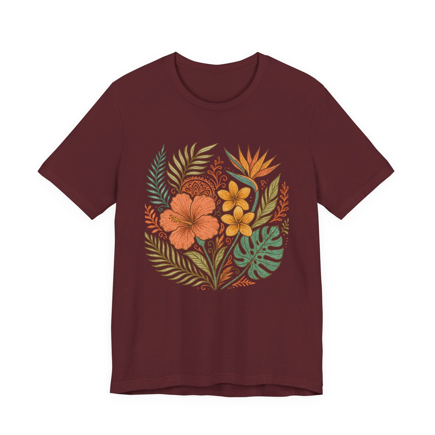Floral Patterned Unisex Tee - Botanical Style, Summer Wardrobe Essential, Nature Lover Gift, Casual Wear, Eco-Friendly Fashion