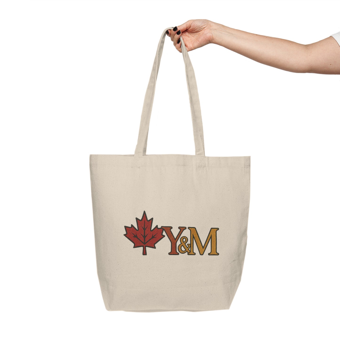 Stylish Canvas Shopping Tote with Maple Leaf Design | Eco-Friendly Grocery Bag, Reusable Market Tote, Gift for Her, Travel Bag, Personal Use