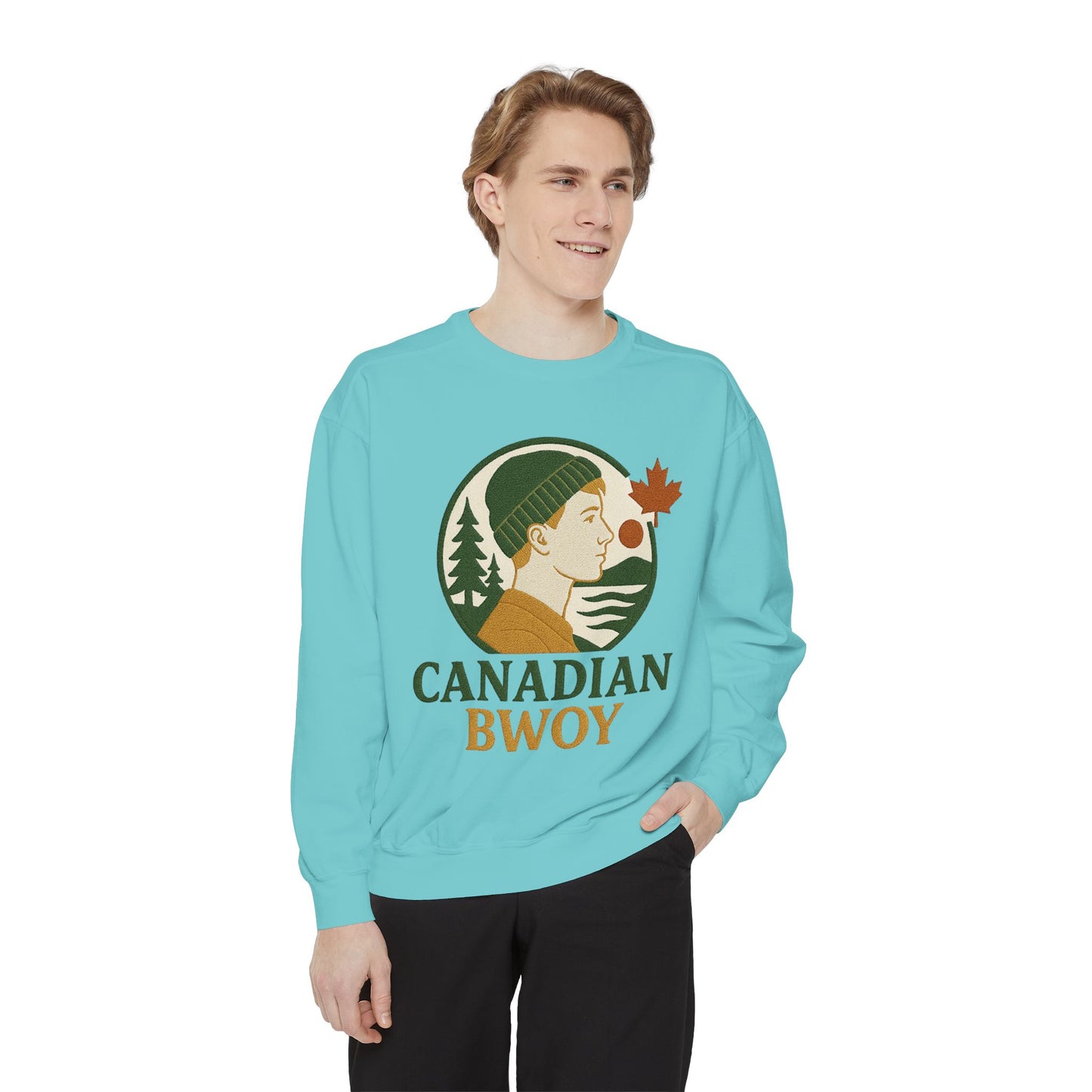 Canadian Bwoy Sweatshirt, Unisex Cozy Apparel, Gift for Canada Day, Casual Streetwear, Nature Lover Sweatshirt, Fall Fashion