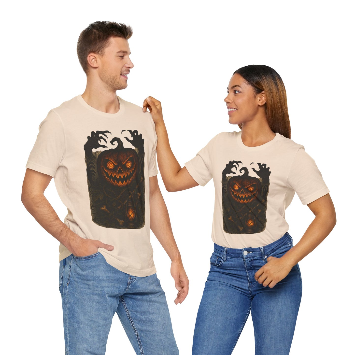 Halloween Pumpkin Tee, Unisex Jersey Short Sleeve Shirt, Fall Festival Apparel, Spooky T-Shirt, Trick or Treat Gift, Autumn Vibes