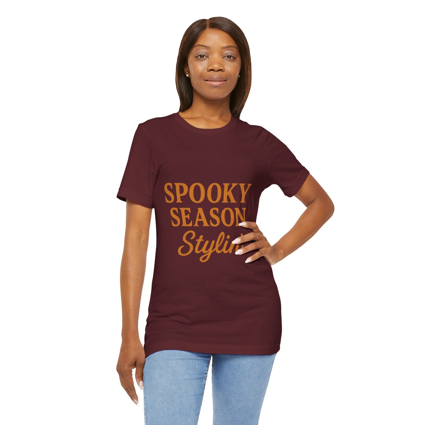 Spooky Season Stylin' Unisex Tee, Halloween Shirt, Autumn Apparel, Fall Outfit, Party Wear, Casual Top