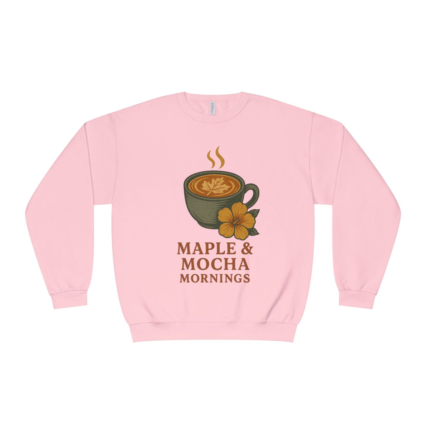Cozy Coffee Sweatshirt - Maple & Mocha Mornings Unisex Crewneck, Warm Gift for Coffee Lovers, Casual Fall Fashion, Weekend Relaxation