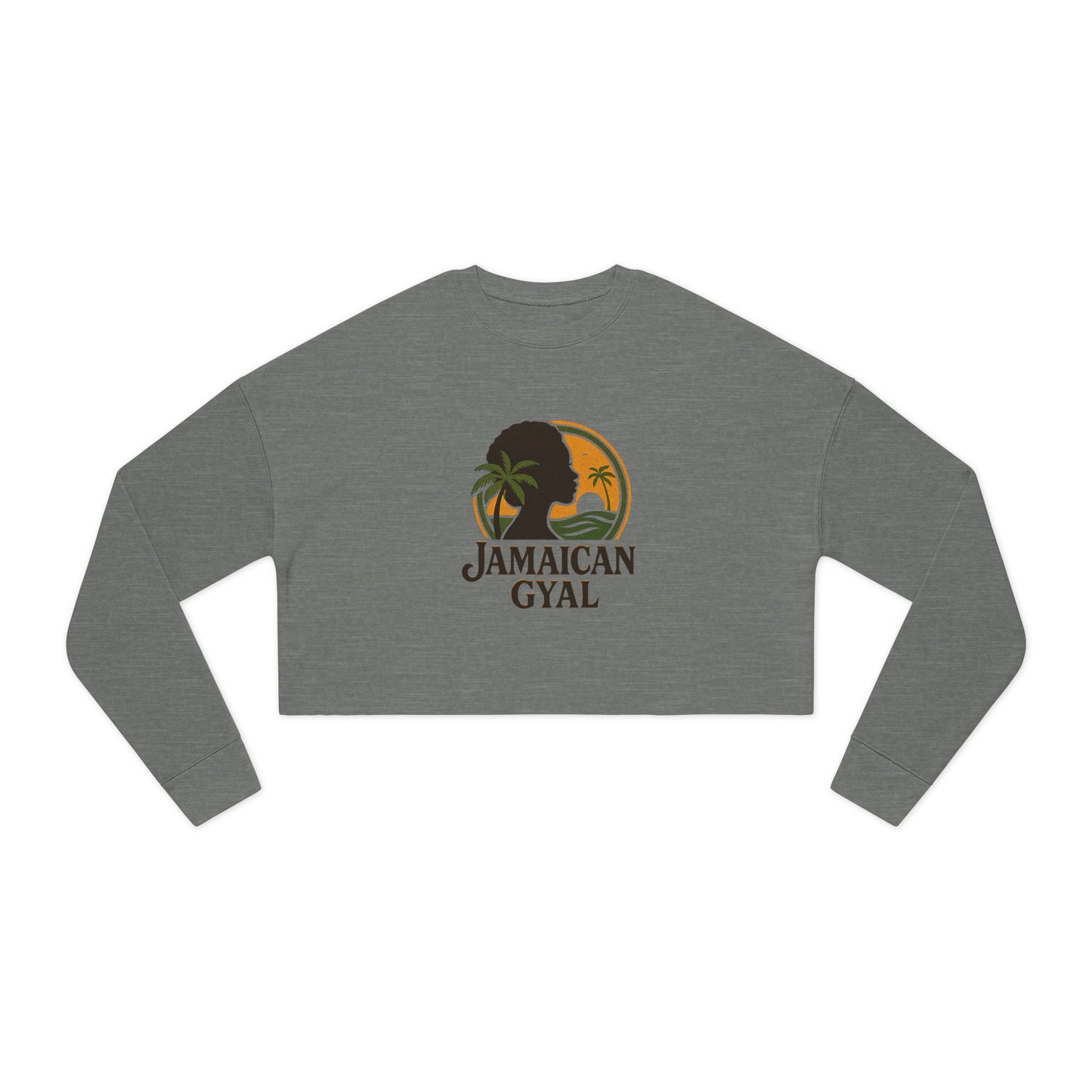 Jamaican Gyal Women's Cropped Sweatshirt | Trendy Spring Style, Perfect for Beach Days, Travel, or Casual Outfits, Gift for Friends