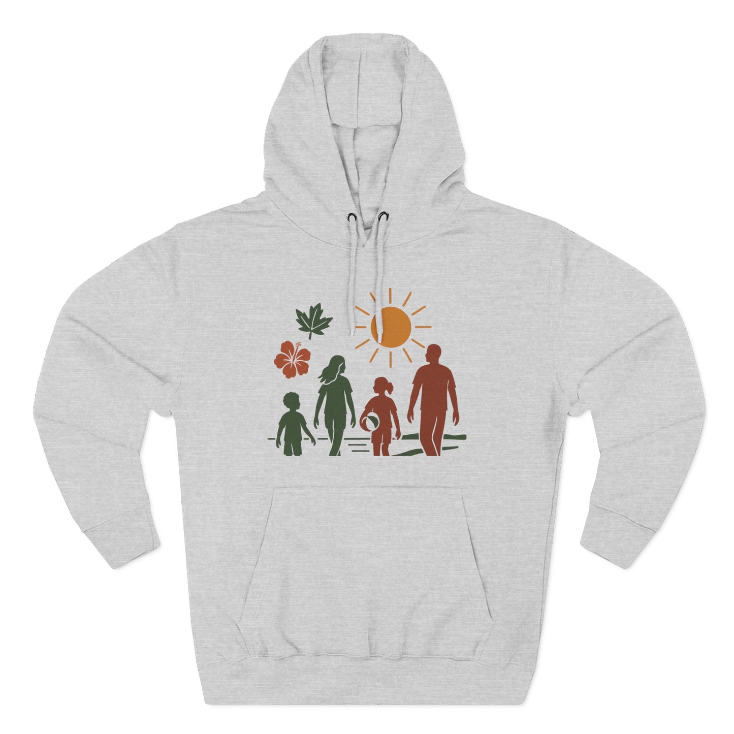 Family Bonding Three-Panel Hoodie, Cozy Family Artwork Fleece, Casual Family Gatherings Sweatshirt, Family Love Hooded Top, Gift for Parents