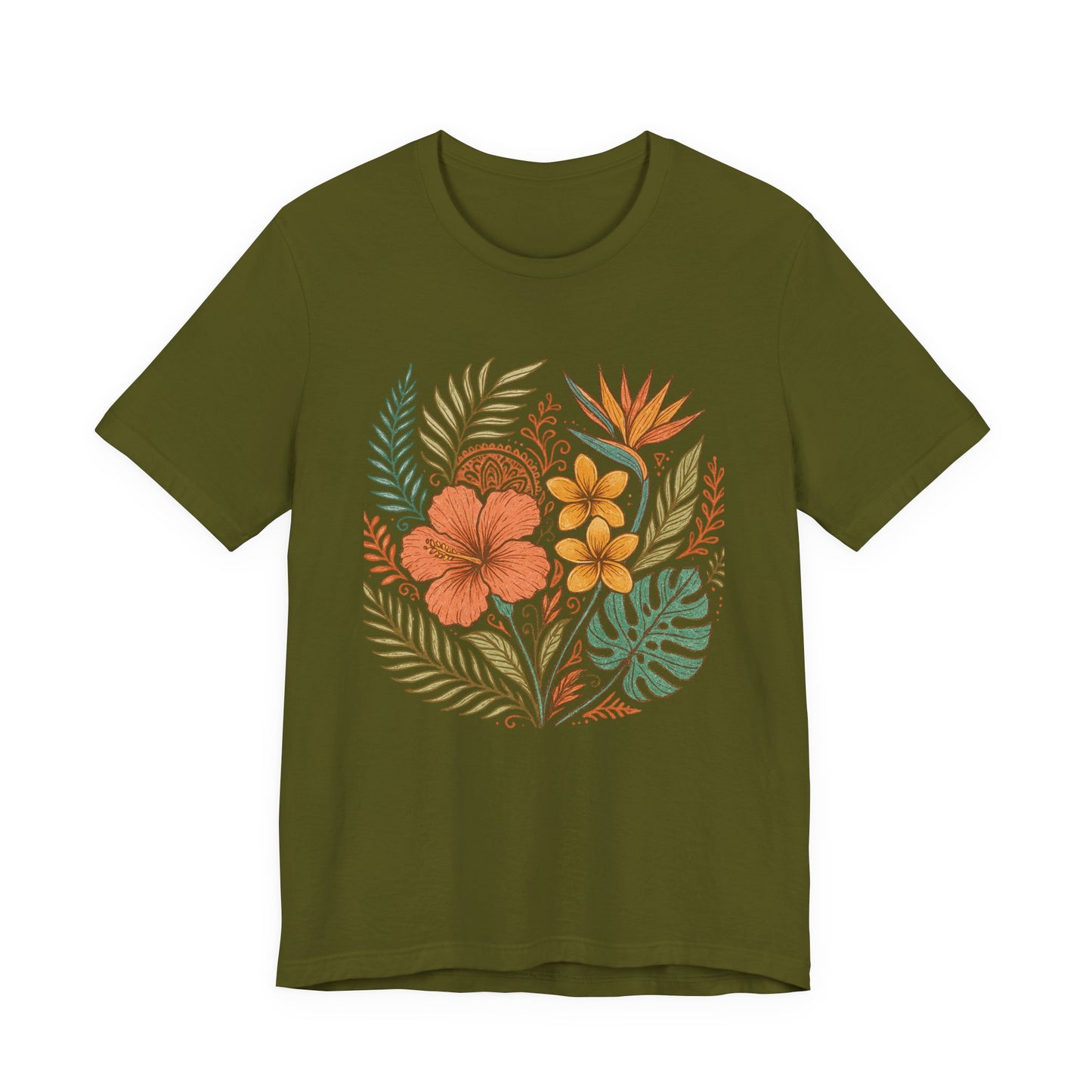 Floral Patterned Unisex Tee - Botanical Style, Summer Wardrobe Essential, Nature Lover Gift, Casual Wear, Eco-Friendly Fashion