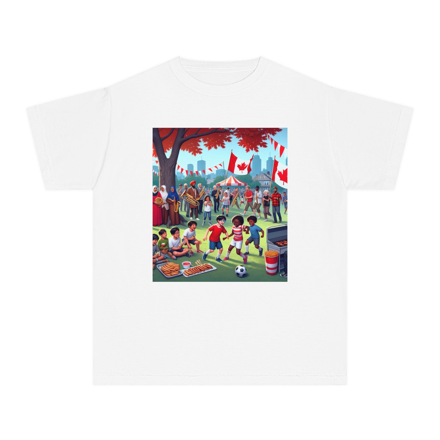 Youth Canada Day Tee - Celebrate with Pride, Summer T-Shirt, Red Tee for Kids, Canada Day Celebration, Fun Youth Apparel