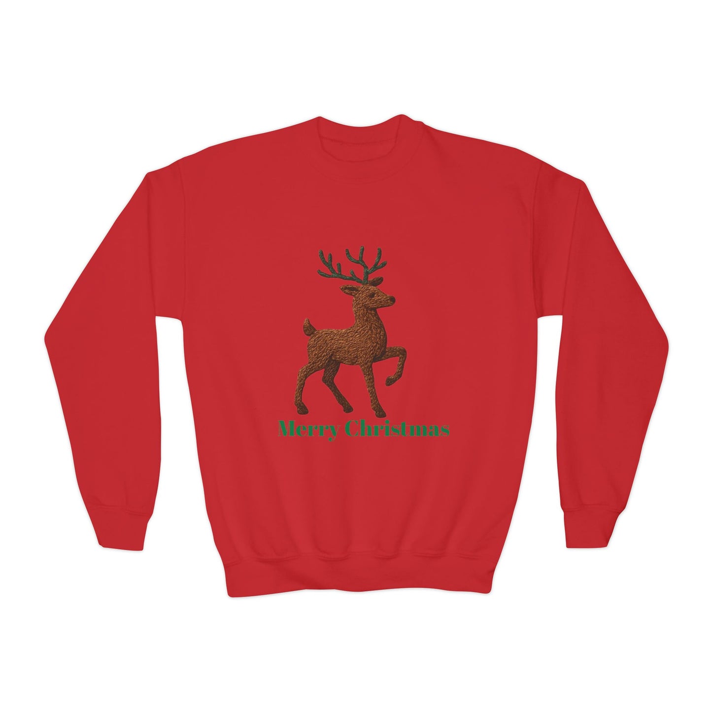 Christmas Reindeer Youth Crewneck Sweatshirt, Holiday Sweater, Winter Fashion, Kids Christmas Gift, Merry Christmas Apparel