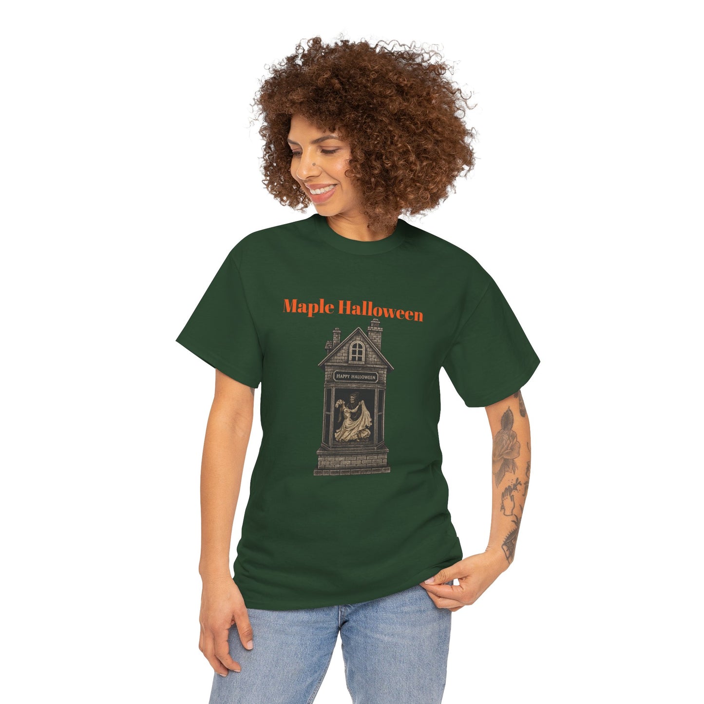 Halloween Graphic Tee, Spooky Season Shirt, Maple Halloween T-Shirt, Unisex Cotton Tee, Fall Fashion Top, Holiday Gift