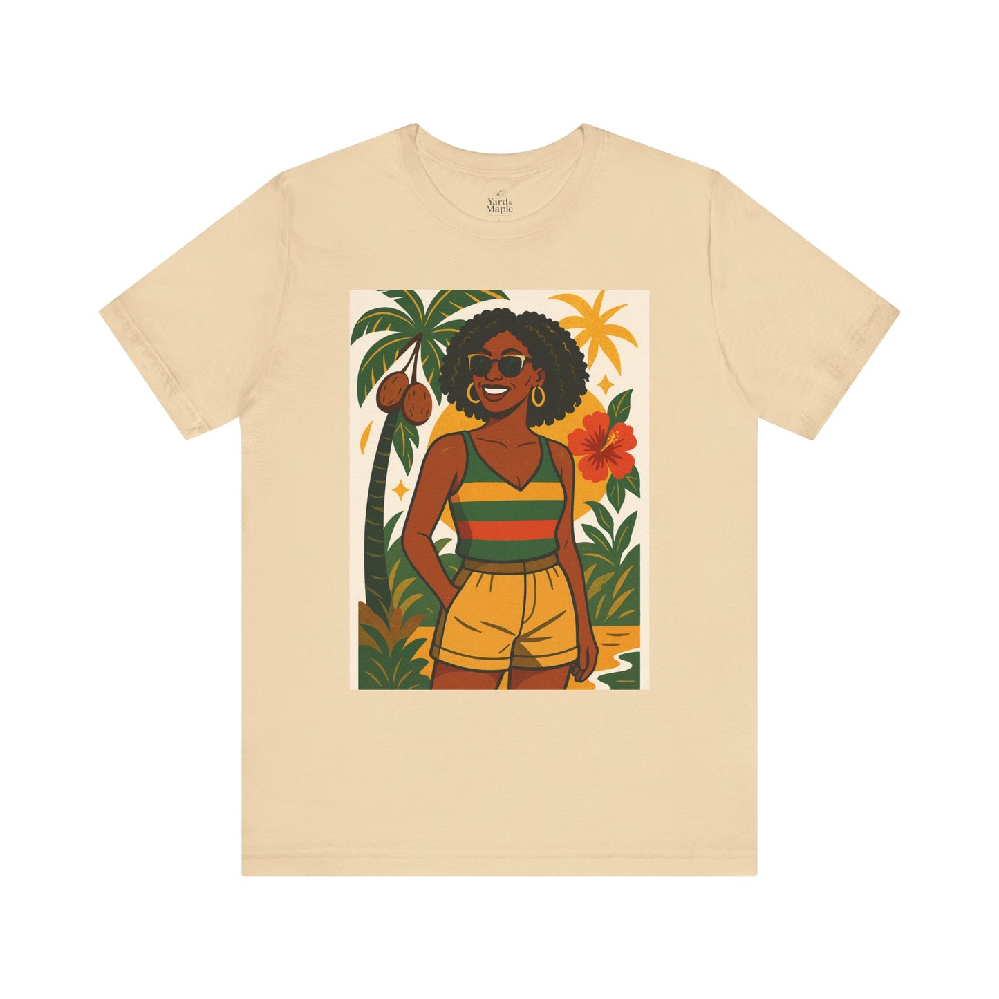 Tropical Graphic Tee for Summer Vibes, Beach Wear, Vacation Style, Graphic T-Shirt for Women, Summer Gift, Casual Outfit