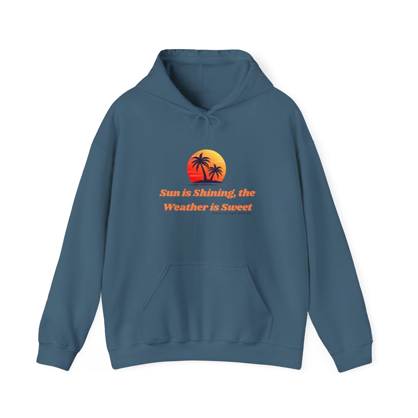 Sunshine Vibes Hoodie: Unisex Heavy Blend Sweatshirt with Tropical Design, Perfect for Summer, Beach Days, Casual Wear, Gifts