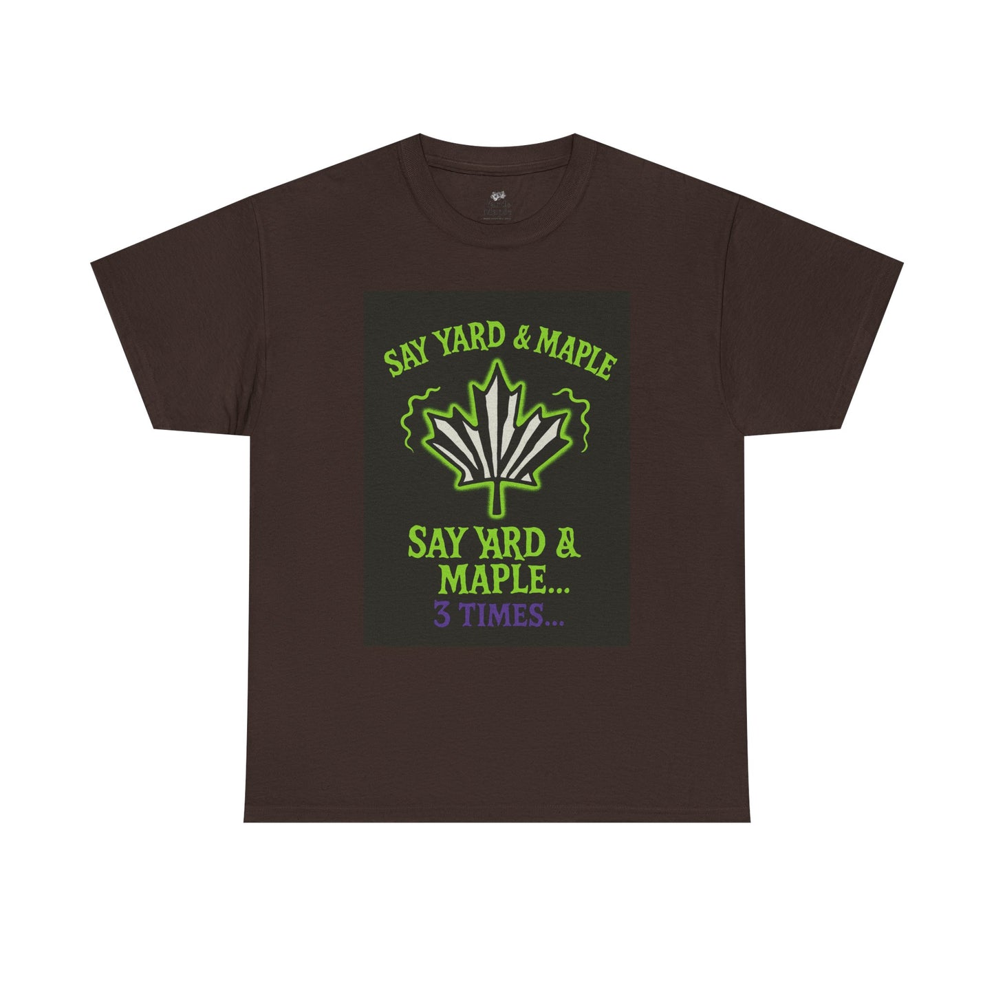 Unisex Heavy Cotton Tee: Say Yard & Maple Graphic T-Shirt, Casual Wear, Gifts for Nature Lovers, Summer Outfits, Eco-Friendly Fashion
