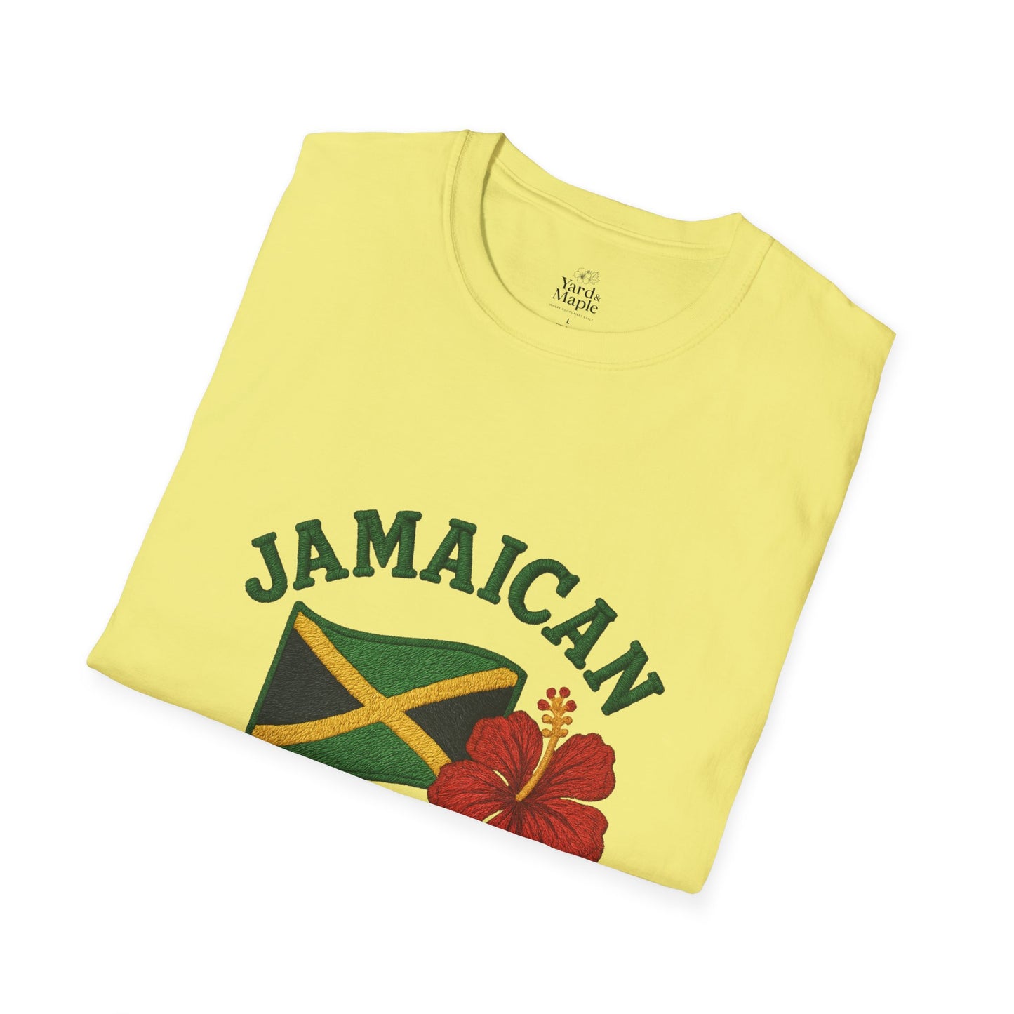 Jamaican Pride T-Shirt, Unisex Softstyle Tee, Tropical Vacation Shirt, Caribbean Pride Apparel, Festival and Celebration Wear