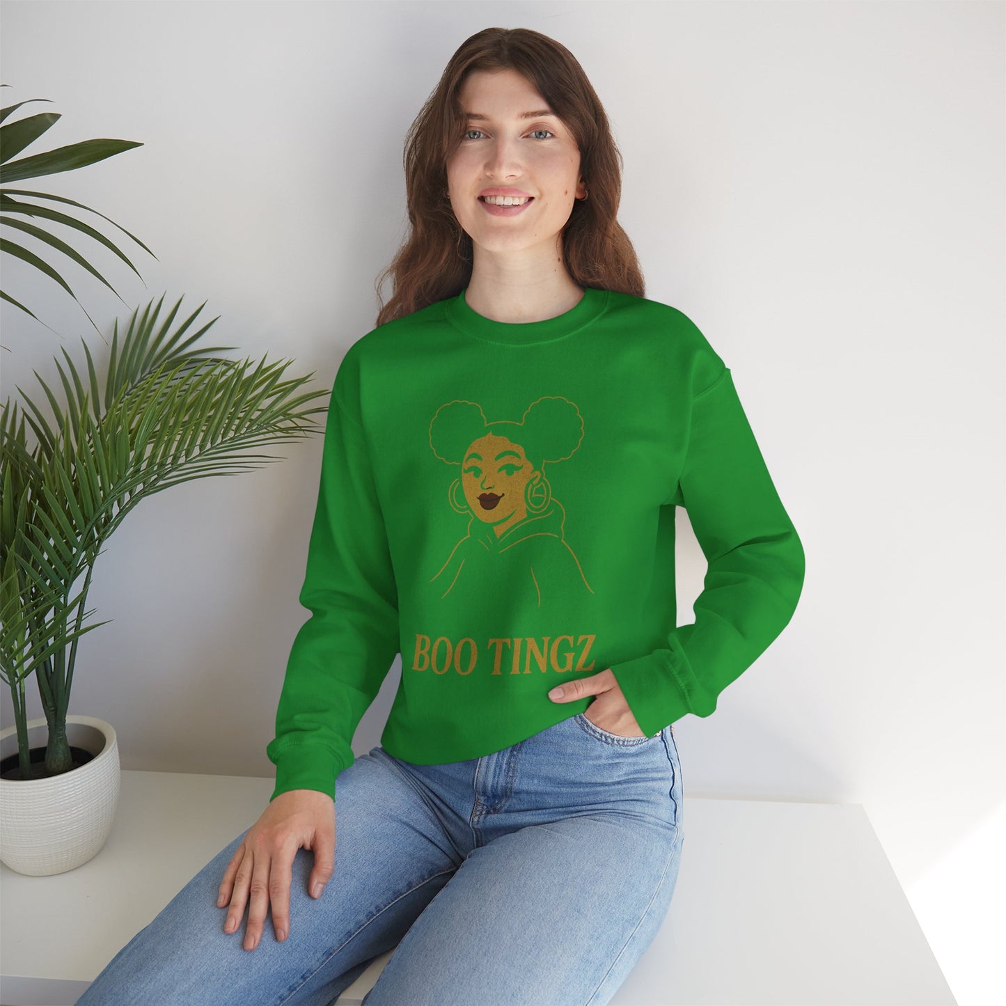 Boo Tingz Crewneck Sweatshirt - Cozy Unisex Gift, Casual Wear, Halloween Outfit, Everyday Comfort, Trendy Streetwear