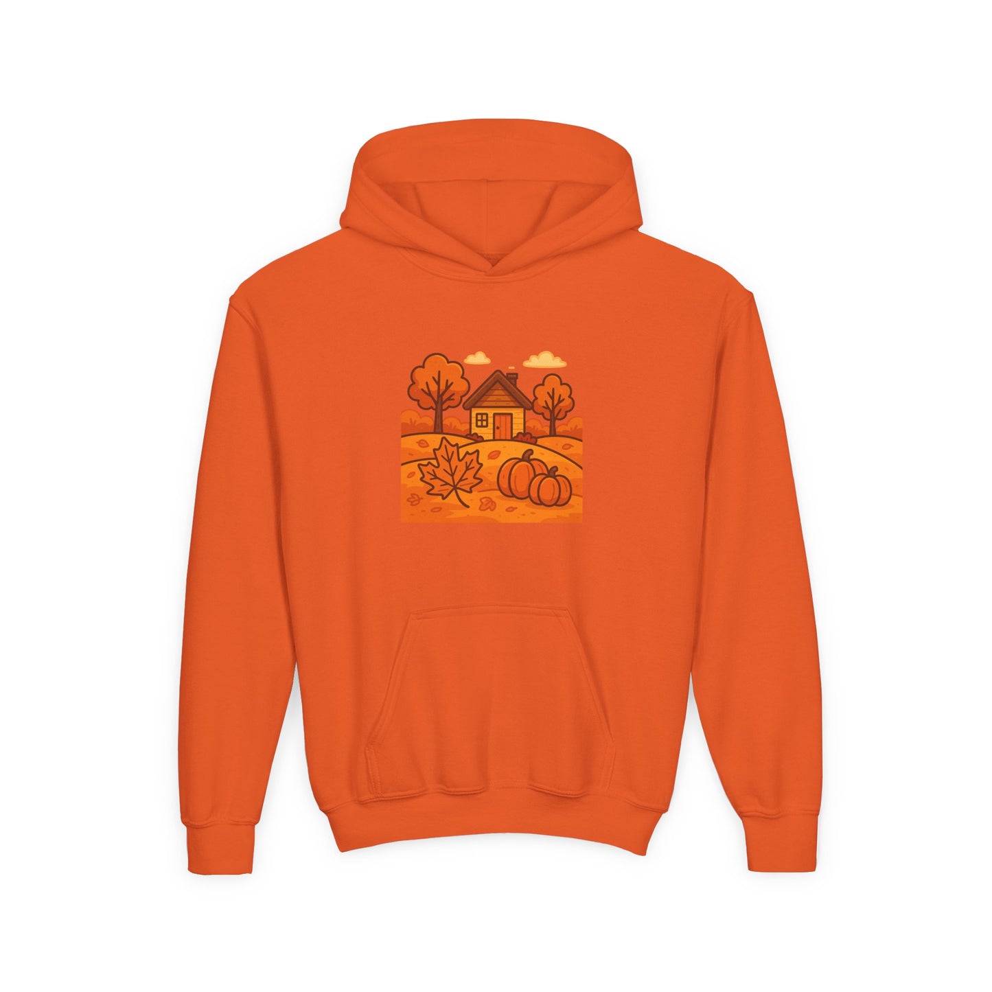 Fall Harvest Youth Sweatshirt, Cozy Hoodie for Autumn, Pumpkin Patch Apparel, Thanksgiving Gift, Outdoor Fun Hoodie