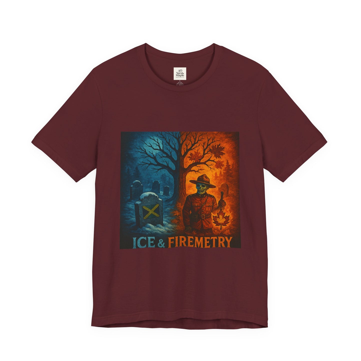 Unisex Ice & Fire Short Sleeve Tee - Firefighter Gift, Halloween Shirt, Cool Graphic Tee, Unique Adventure Wear, All-Season Style