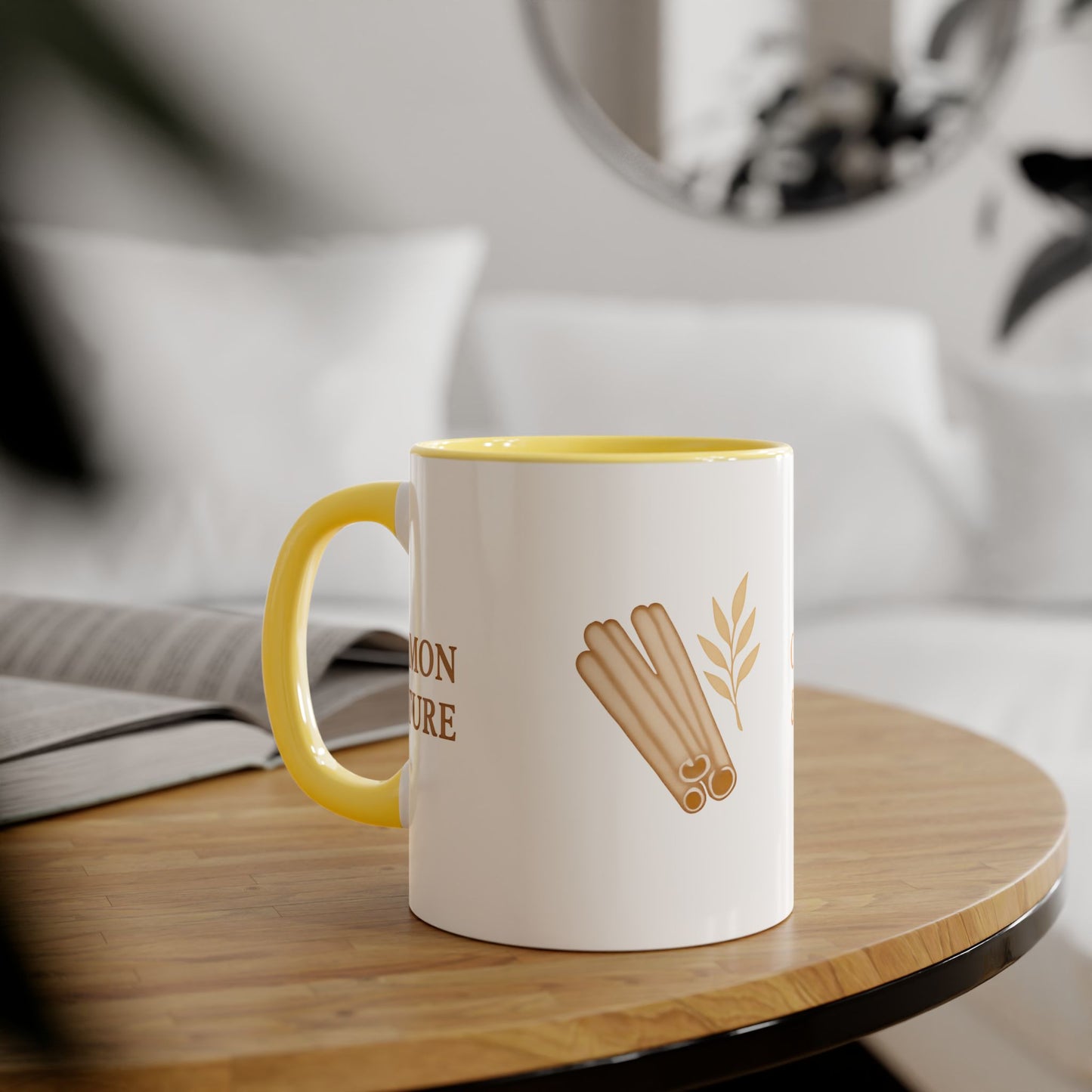 Cinnamon & Culture Accent Mug, Cozy Coffee Cup, 11oz Gift for Tea Lovers, Kitchen Decor, Warm Drink Mug, Unique Beverageware