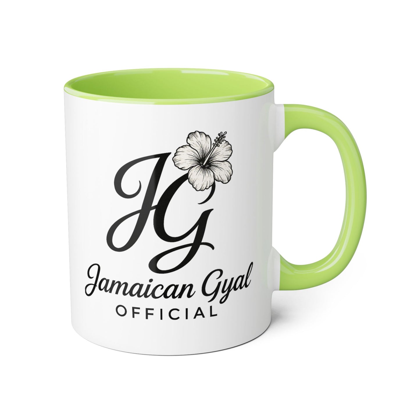 Jamaican Gyal Accent Mug, 11oz Coffee Cup, Floral Design, Gift for Her, Caribbean Culture, Tea Mug, Unique Drinkware