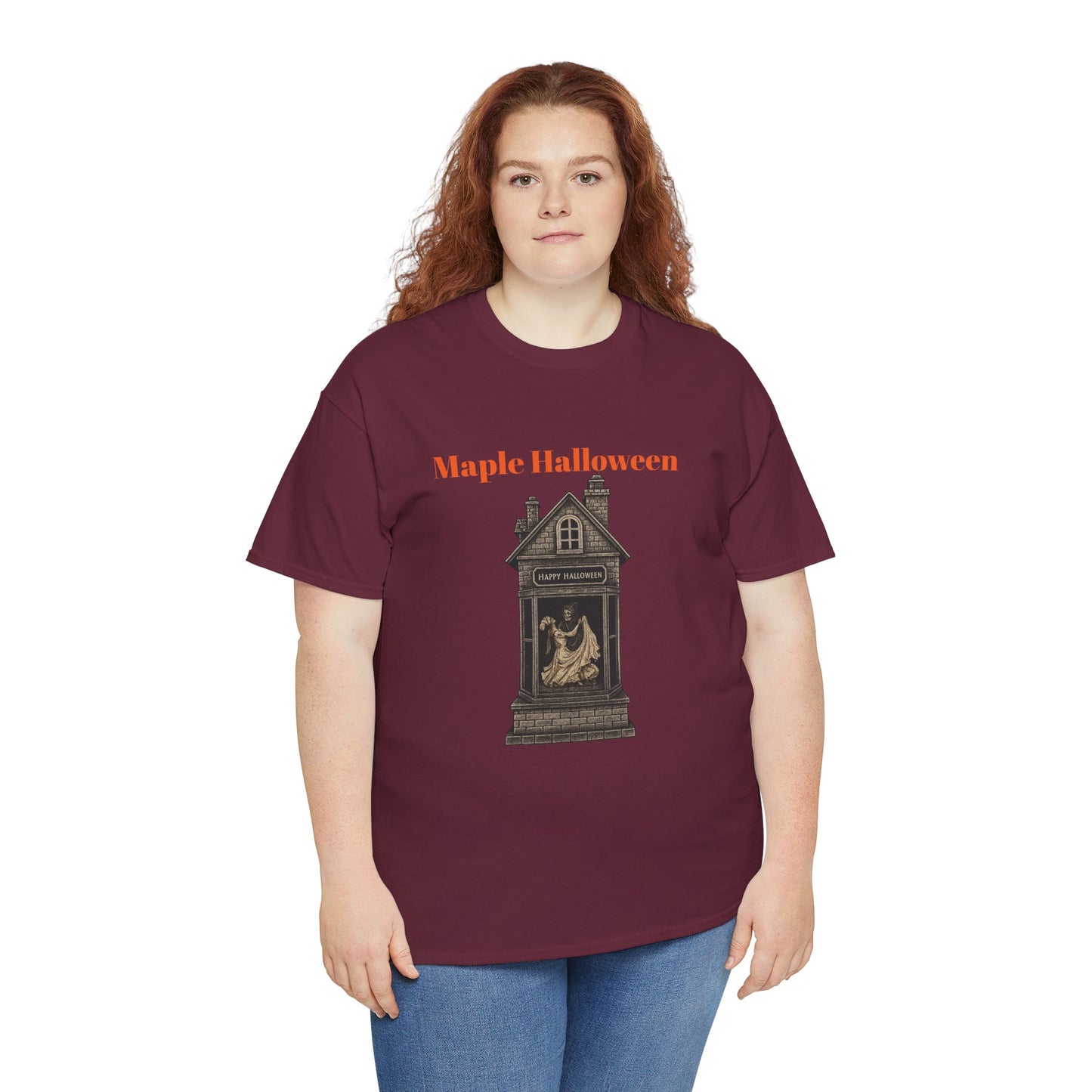 Halloween Graphic Tee, Spooky Season Shirt, Maple Halloween T-Shirt, Unisex Cotton Tee, Fall Fashion Top, Holiday Gift
