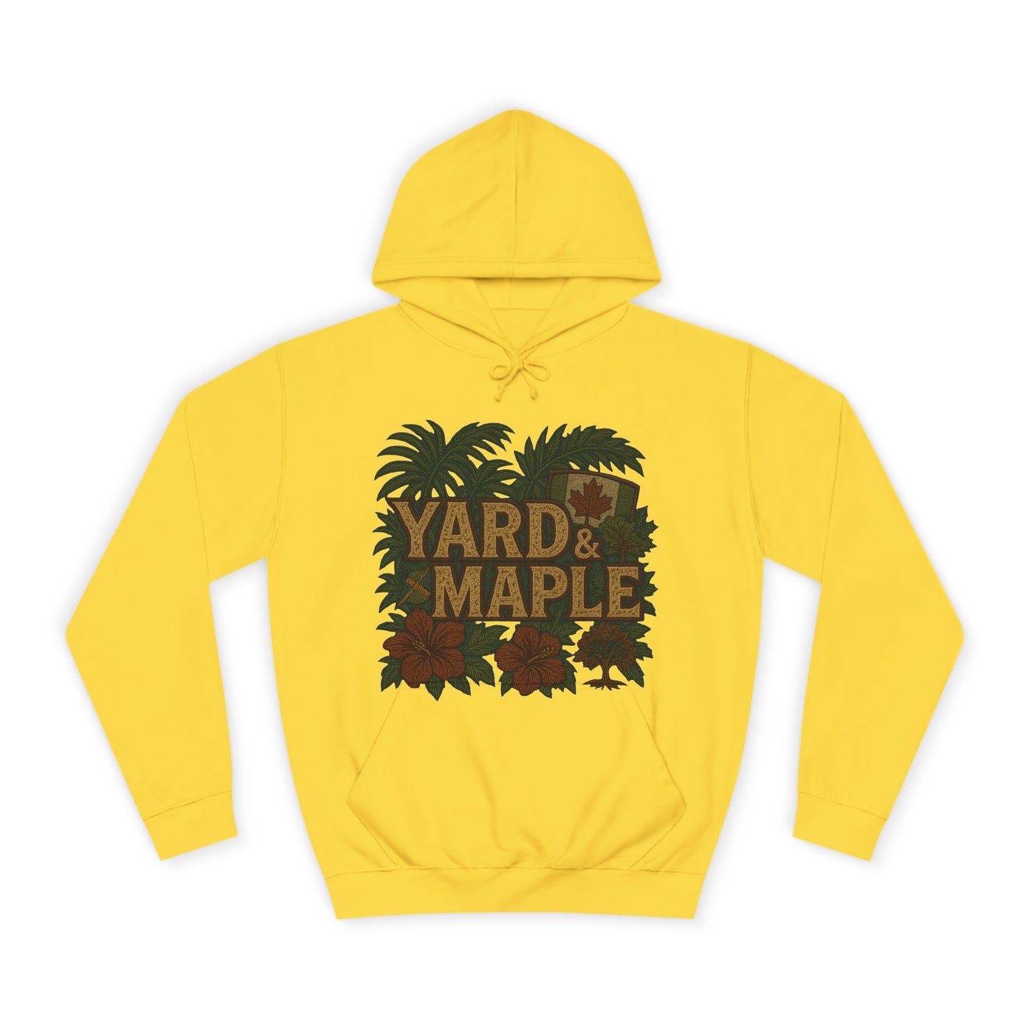 Cozy Unisex College Hoodie - Yard & Maple, Casual Wear, Student Gift, Outdoor Activity Sweater, Fall Fashion