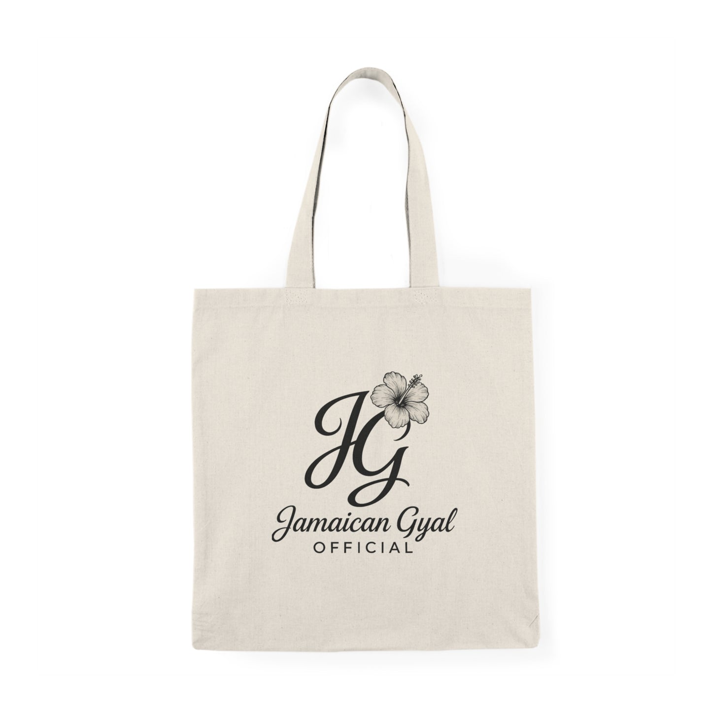 Jamaican Gyal Official Tote Bag | Natural Canvas Bag, Eco-Friendly Shopping Bag, Gift for Her, Personalized Tote, Floral Design