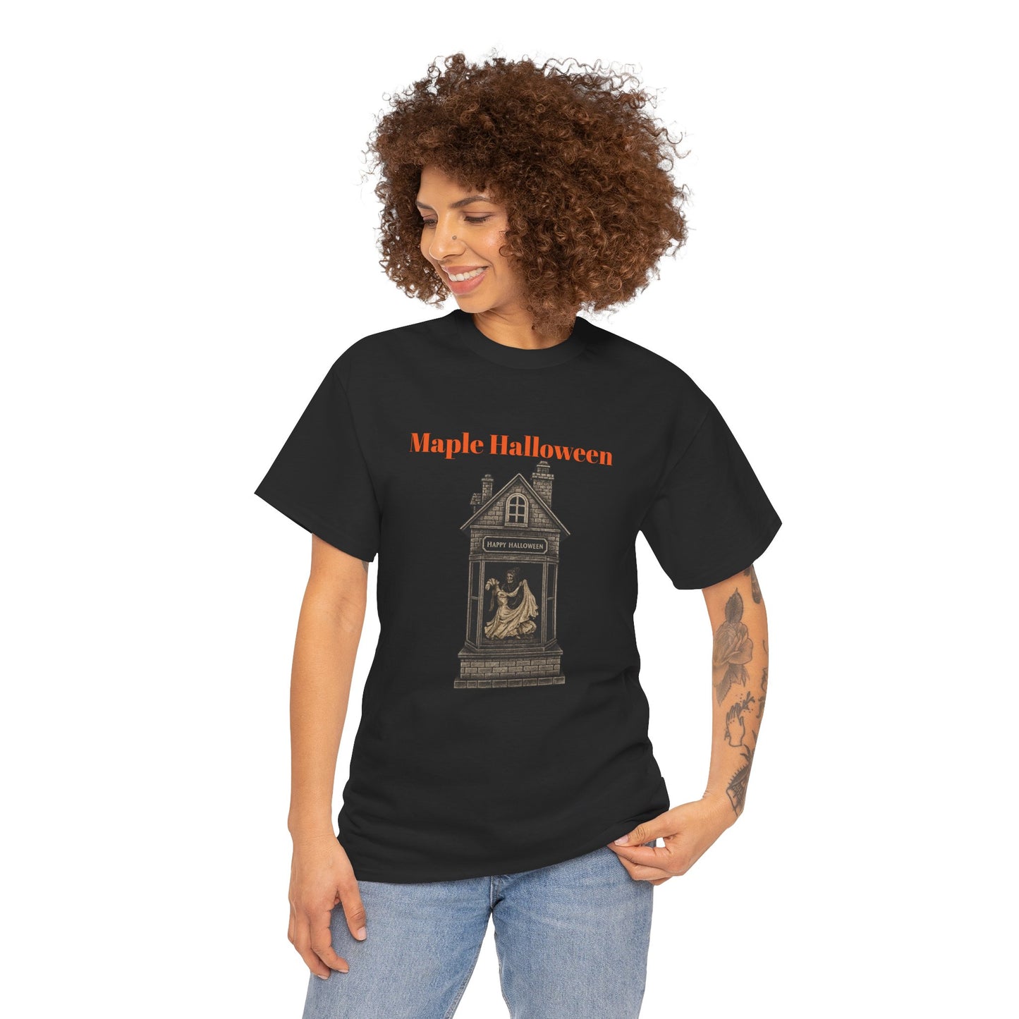 Halloween Graphic Tee, Spooky Season Shirt, Maple Halloween T-Shirt, Unisex Cotton Tee, Fall Fashion Top, Holiday Gift