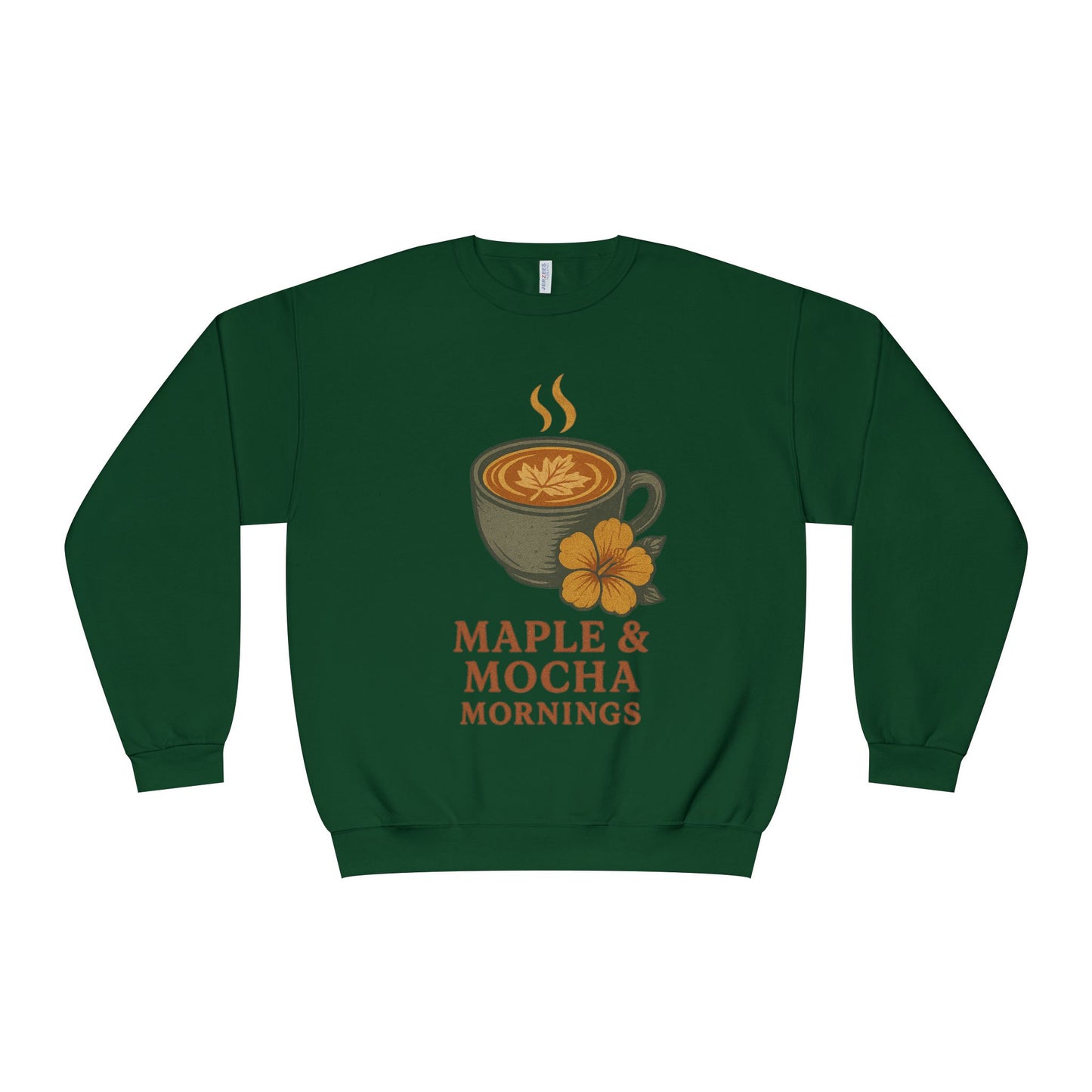 Cozy Coffee Sweatshirt - Maple & Mocha Mornings Unisex Crewneck, Warm Gift for Coffee Lovers, Casual Fall Fashion, Weekend Relaxation