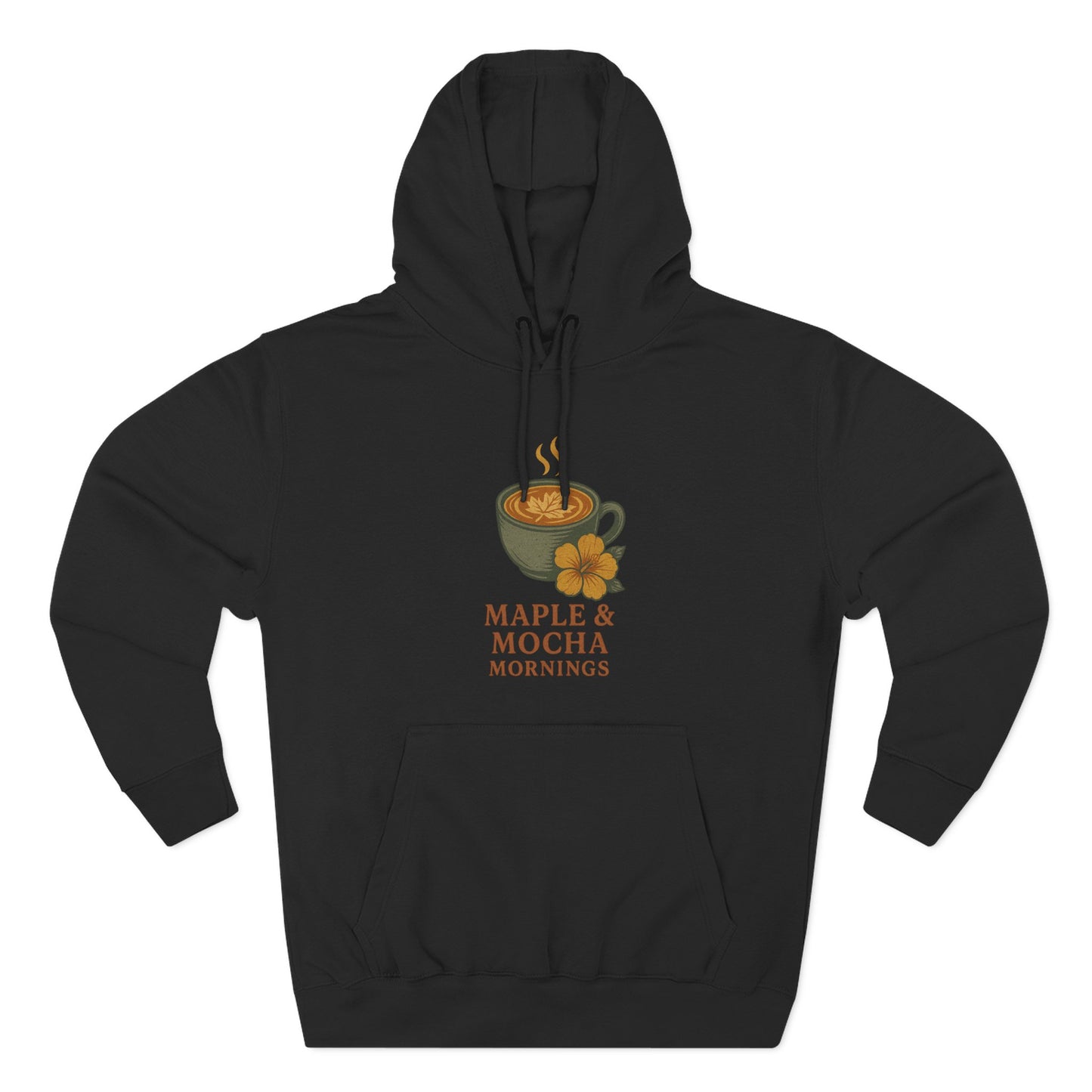 Cozy Maple & Mocha Fleece Hoodie, Perfect for Mornings, Autumn Fashion, Casualwear, Gift for Coffee Lovers